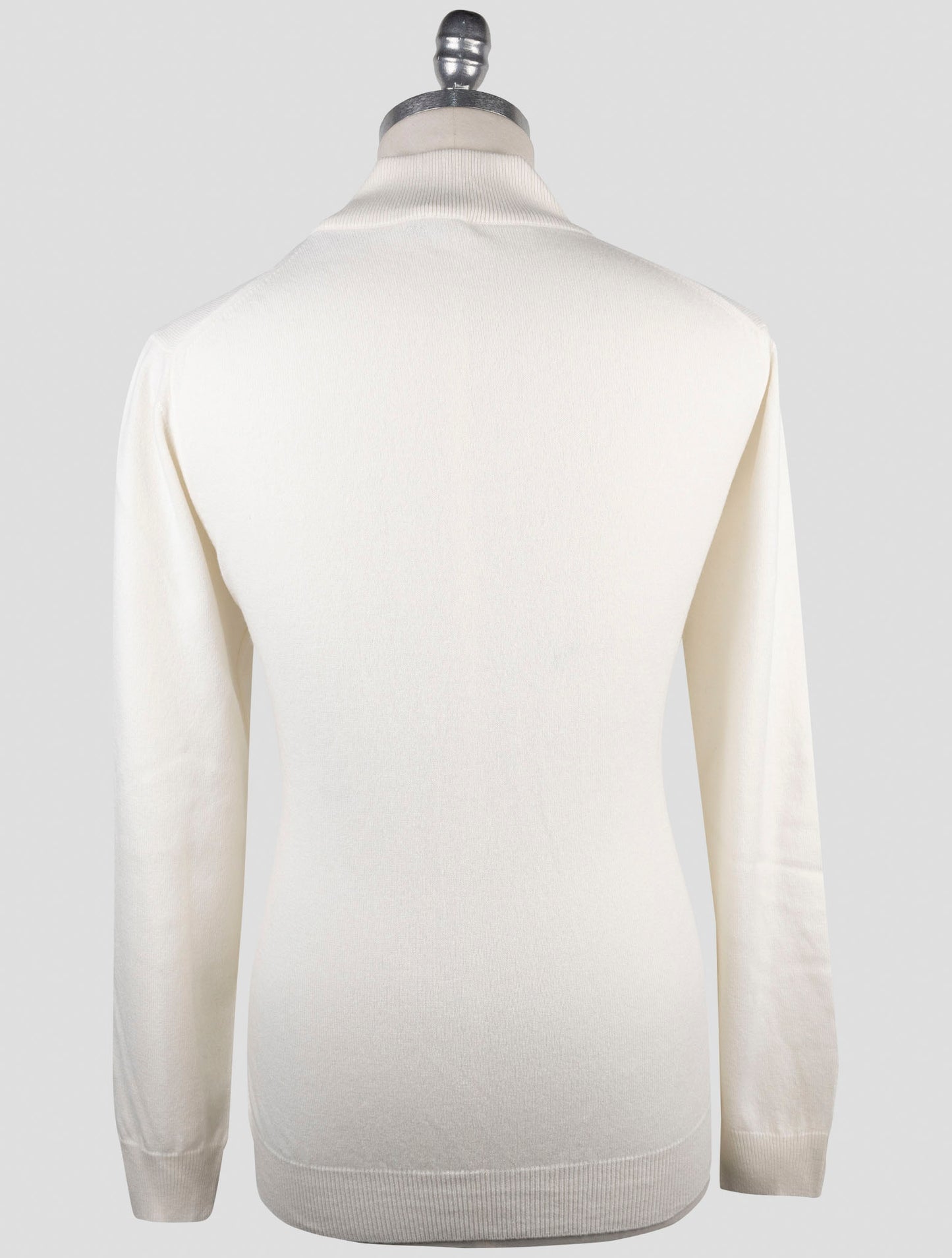 Kiton White Cashmere Sweater Half Zip