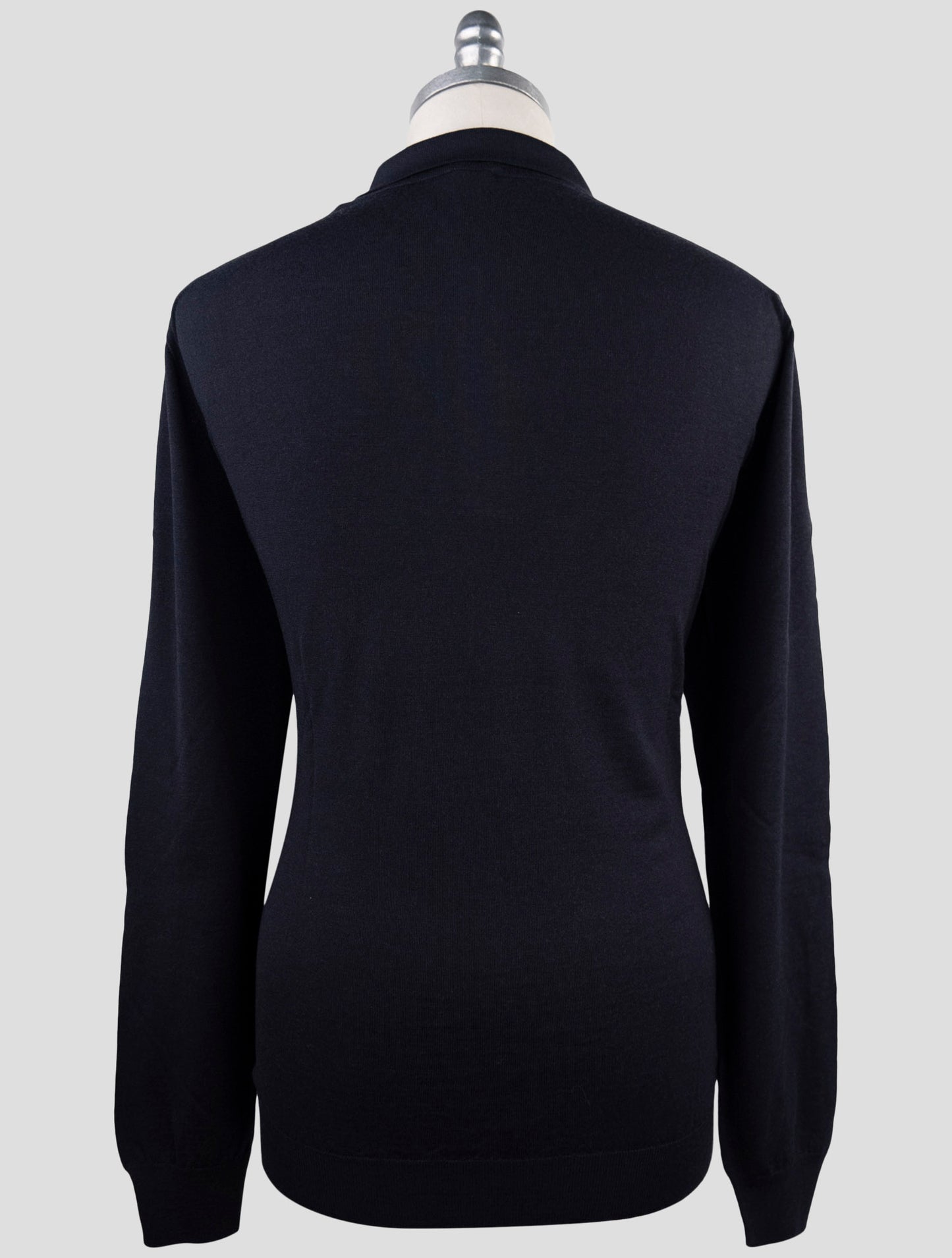 Kiton Dark Blue Wool Sweater Polo
