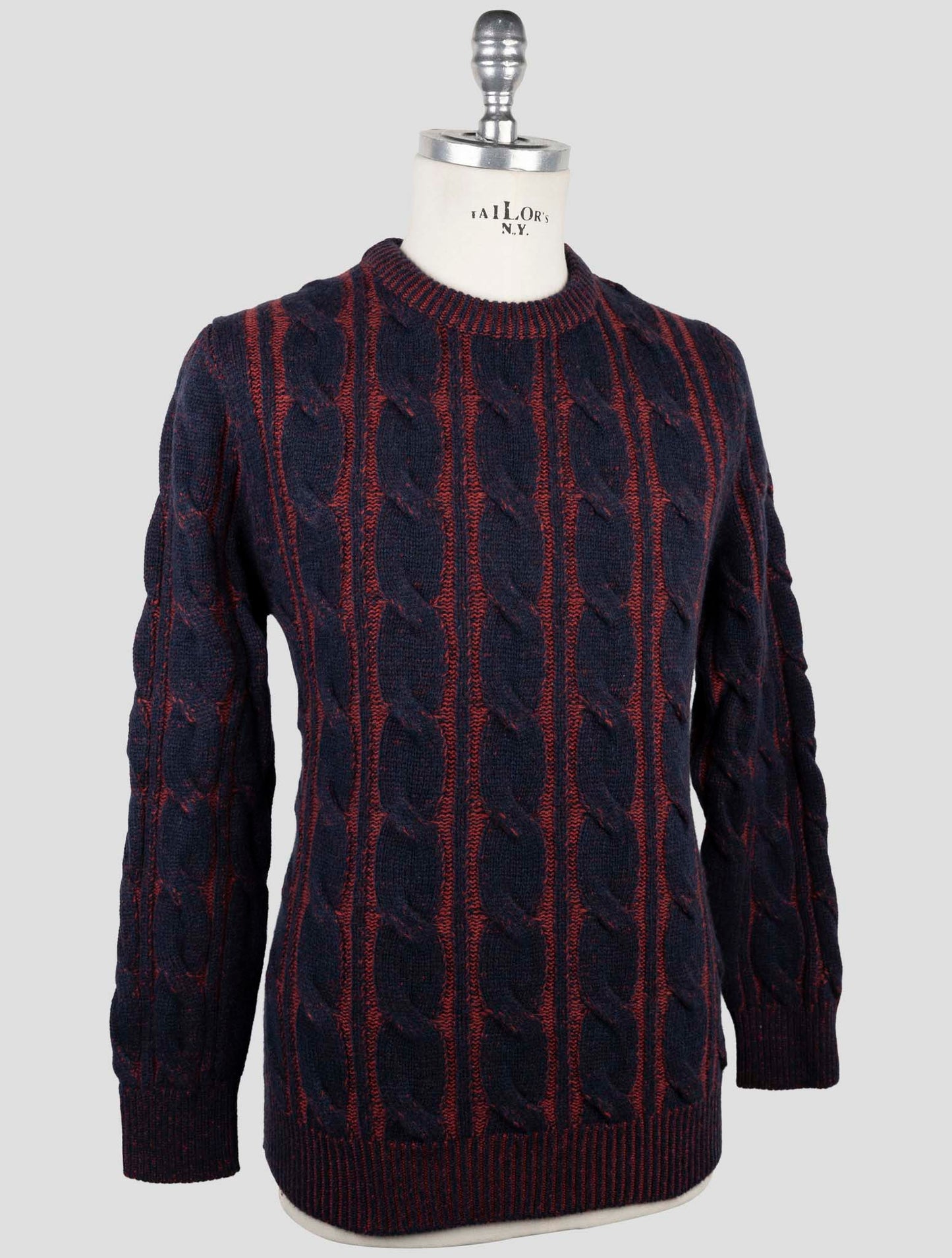 Kiton Red Blue Cashmere Sweater Crewneck