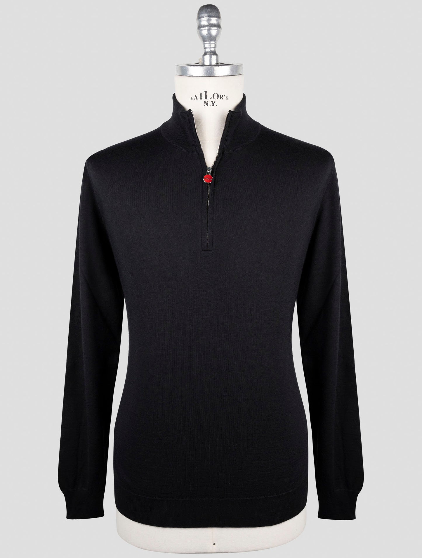 Kiton Black Cashmere Silk Sweater Polo