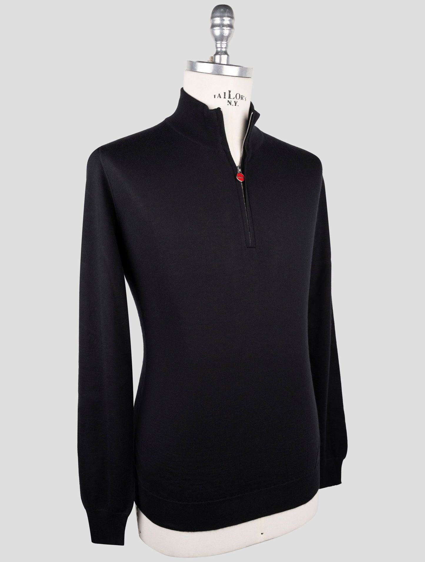 Kiton Black Cashmere Silk Sweater Polo
