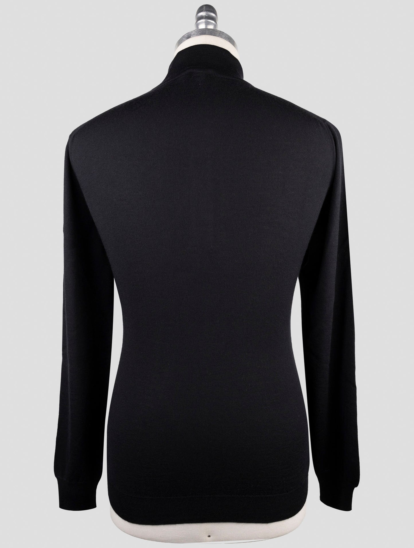 Kiton Black Cashmere Silk Sweater Polo