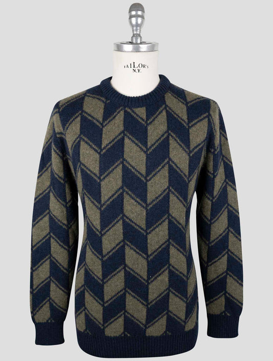 Kiton Blue Green Cashmere Sweater Crewneck