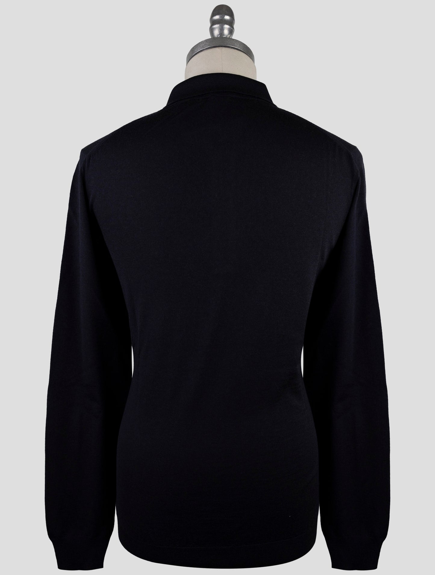 Kiton Dark Blue Wool Sweater Polo