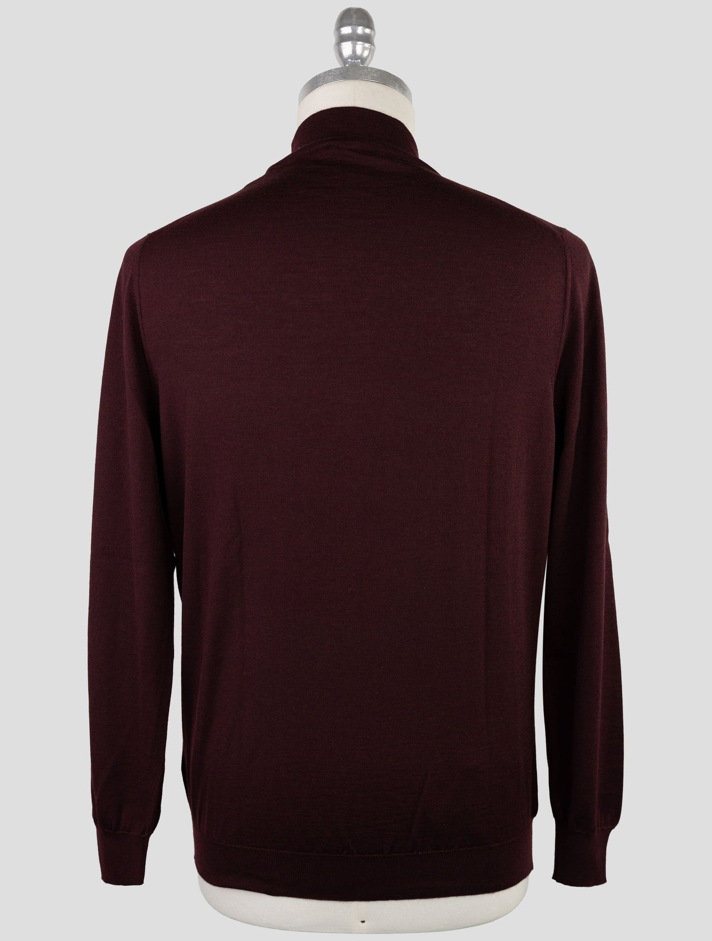 Kiton Burgundy Cashmere Silk Sweater Half Neck