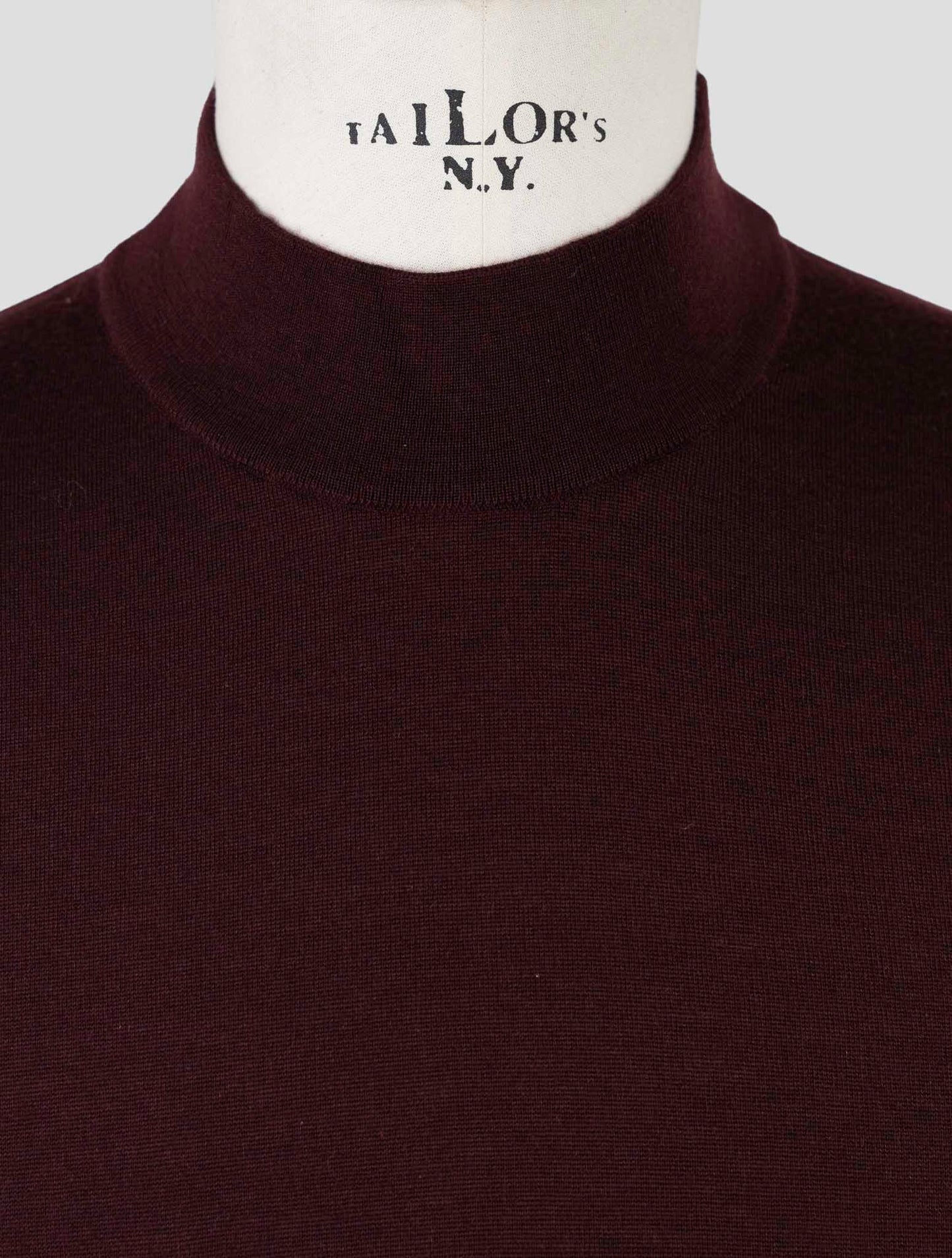 Kiton Burgundy Cashmere Silk Sweater Half Neck