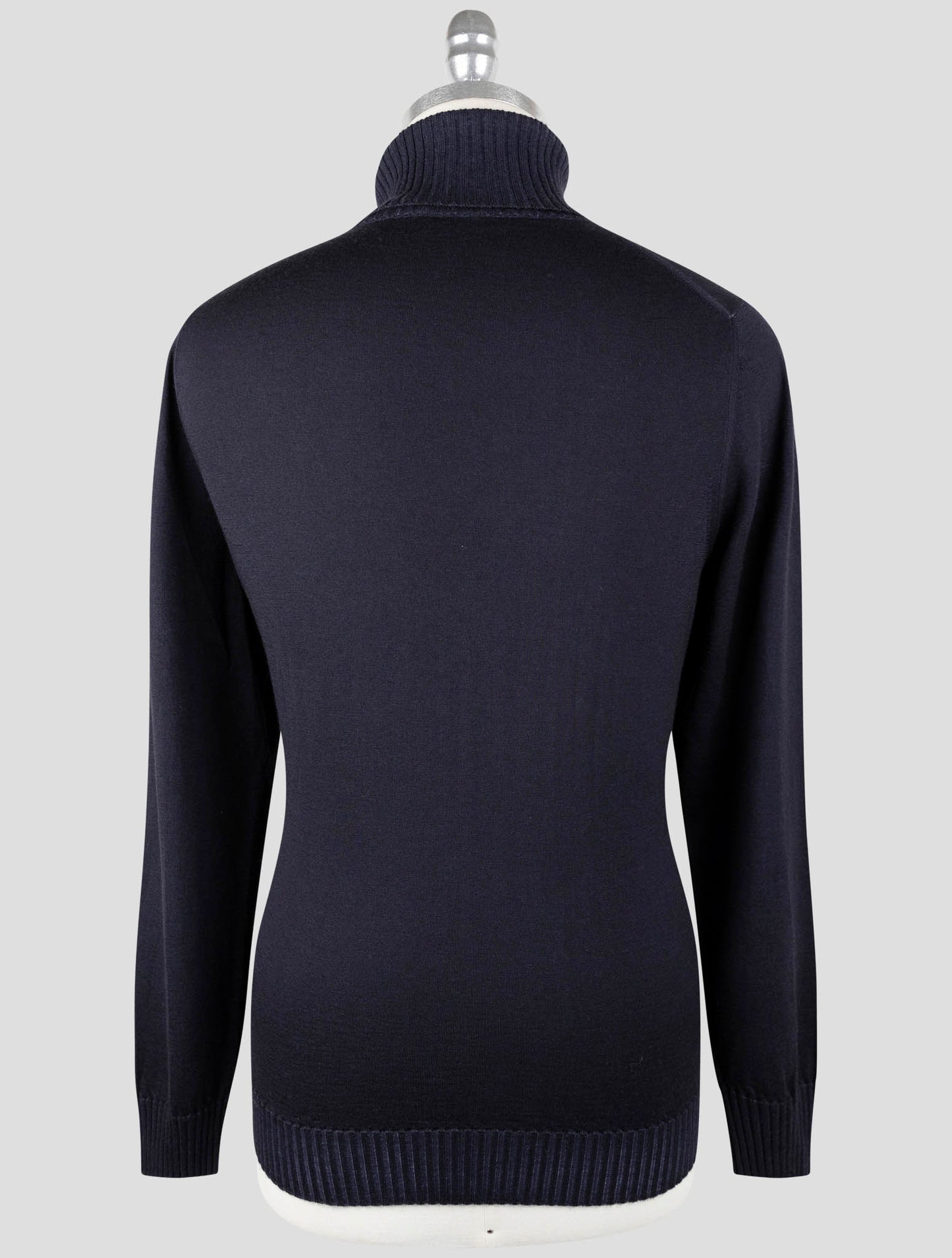 Kiton Dark Blue Cashmere Silk Sweater Turtleneck