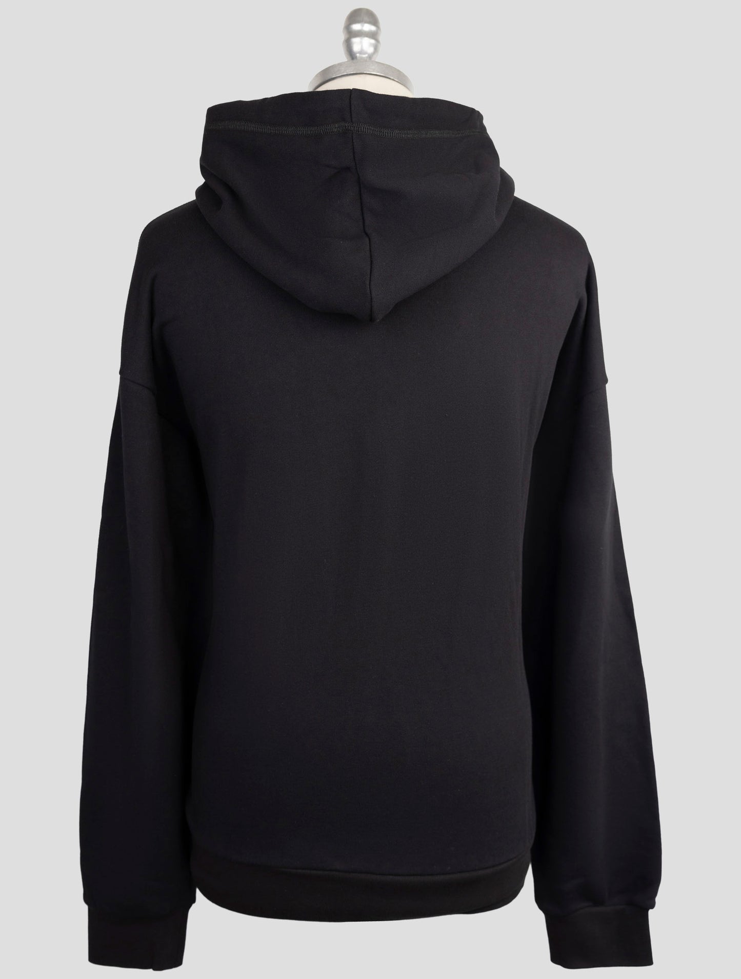 Kiton Knt Black Cotton Sweater Hoodie