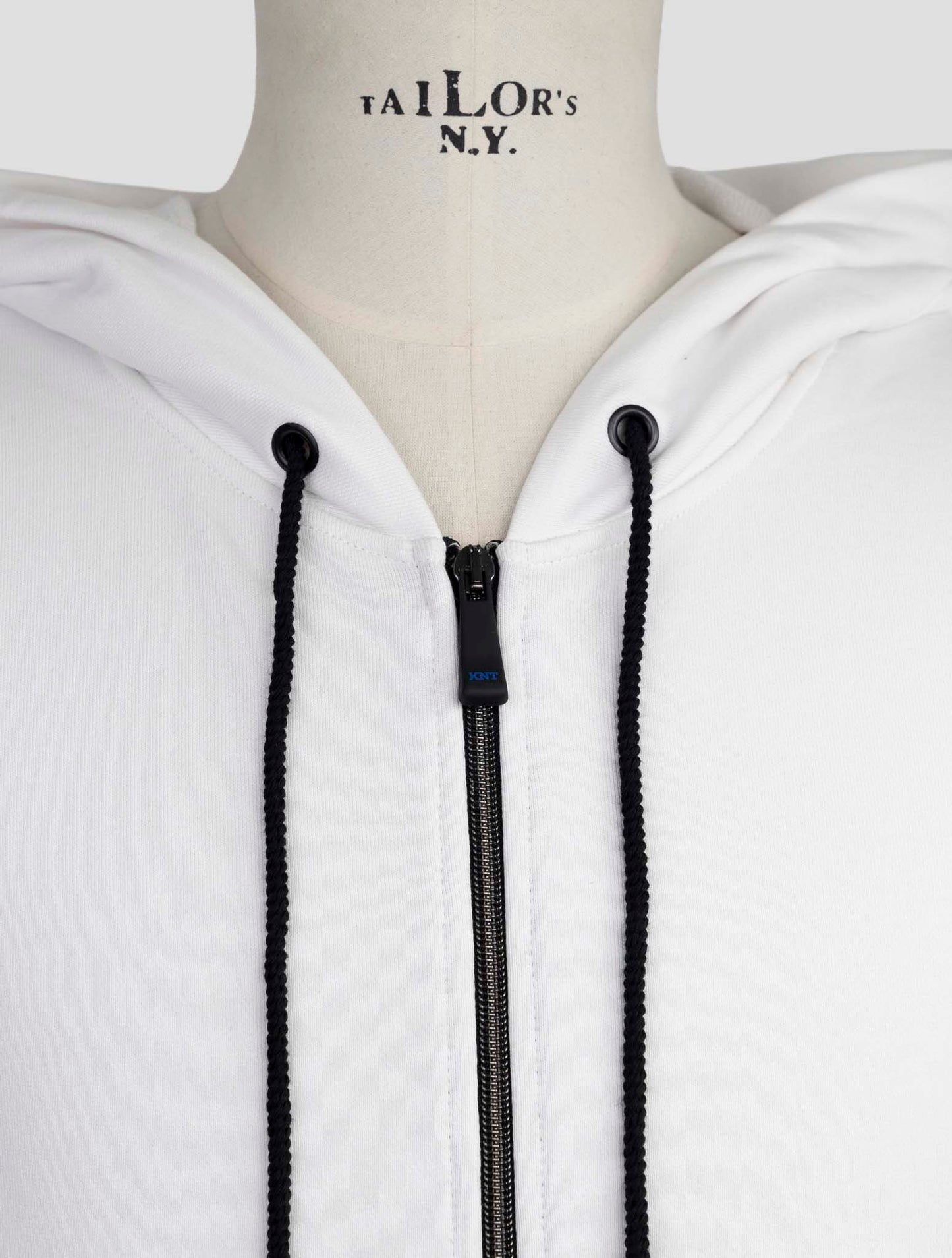 Kiton Knt White Cotton Sweater Full Zip