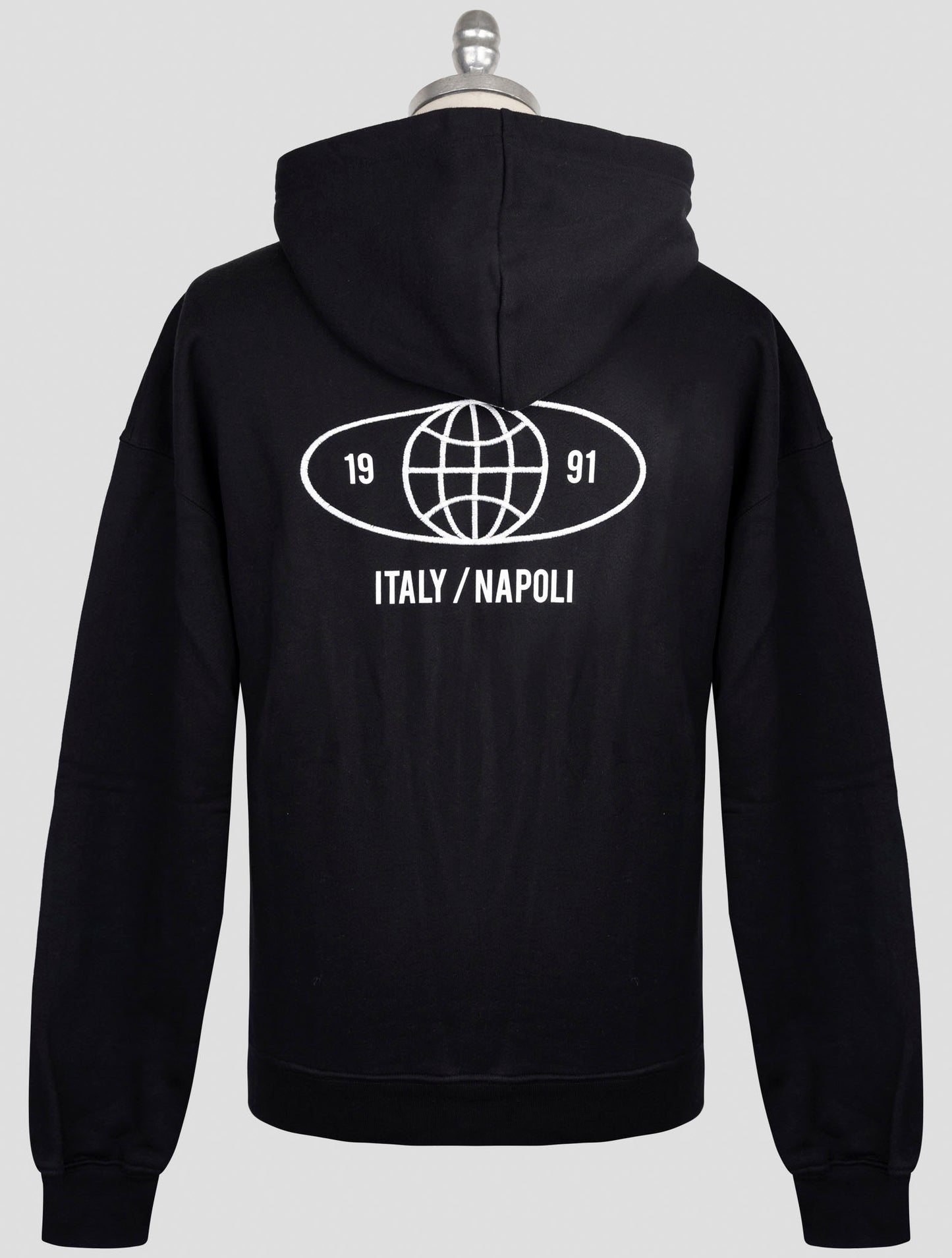 Kiton Knt Black Cotton Sweater Hoodie