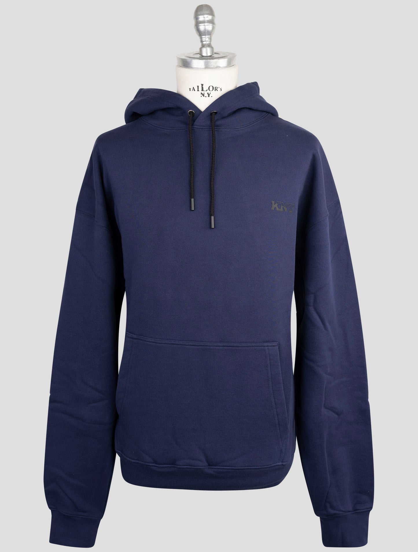 Kiton Knt Blue Cotton Sweater Hoodie