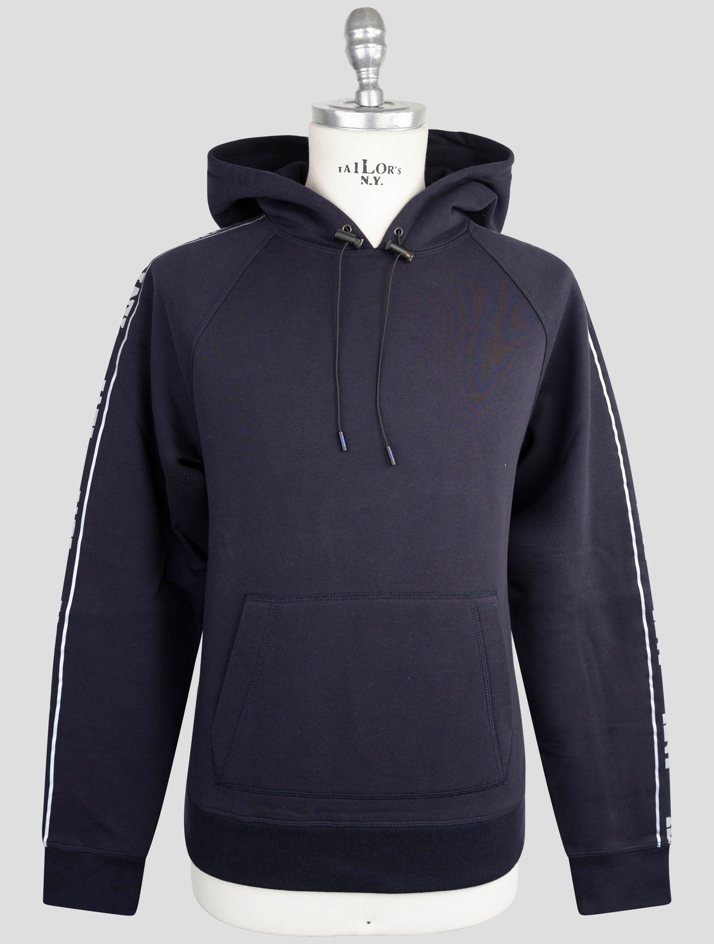 Kiton Knt Blue Cotton Sweater Hoodie