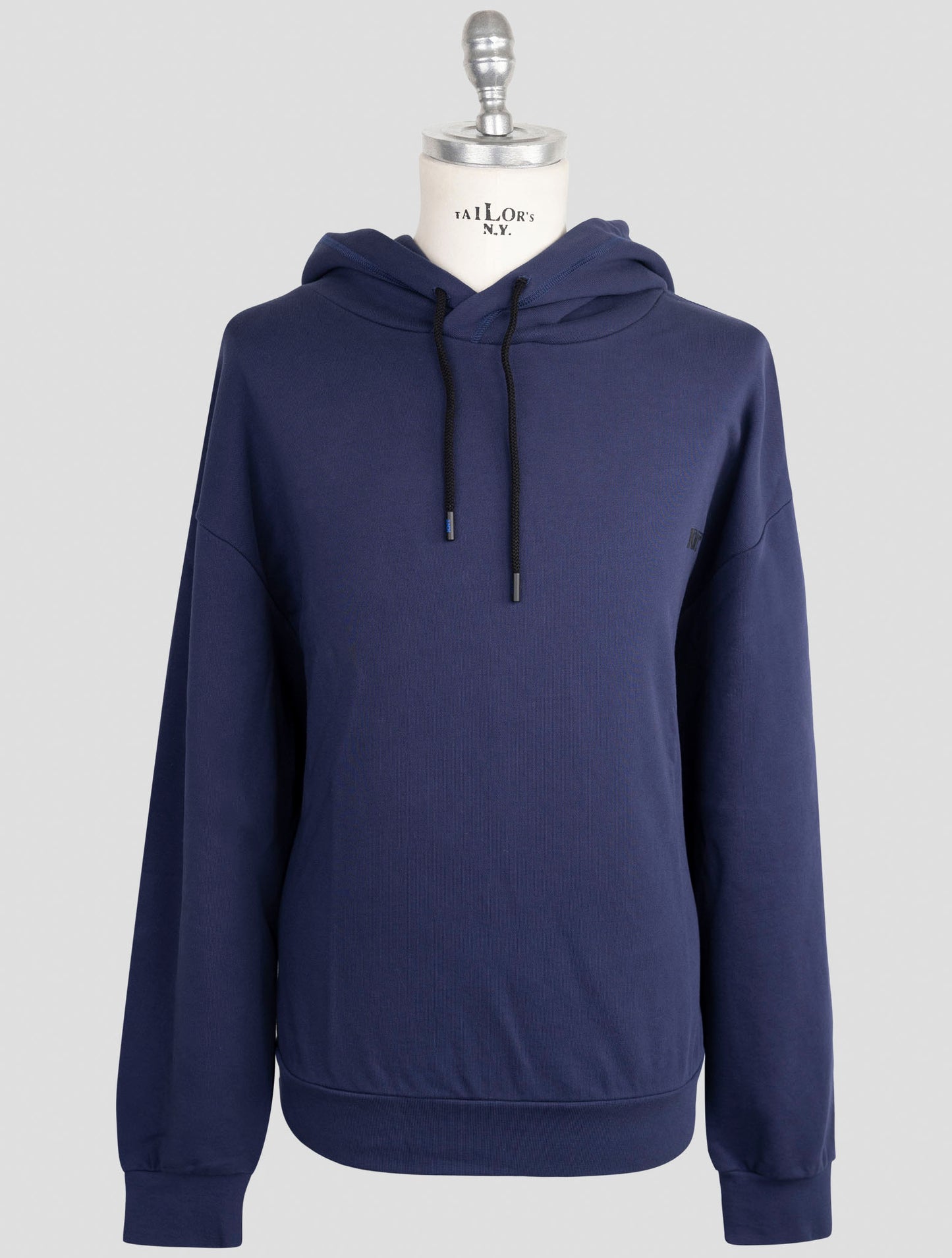 Kiton Knt Blue Cotton Sweater Hoodie
