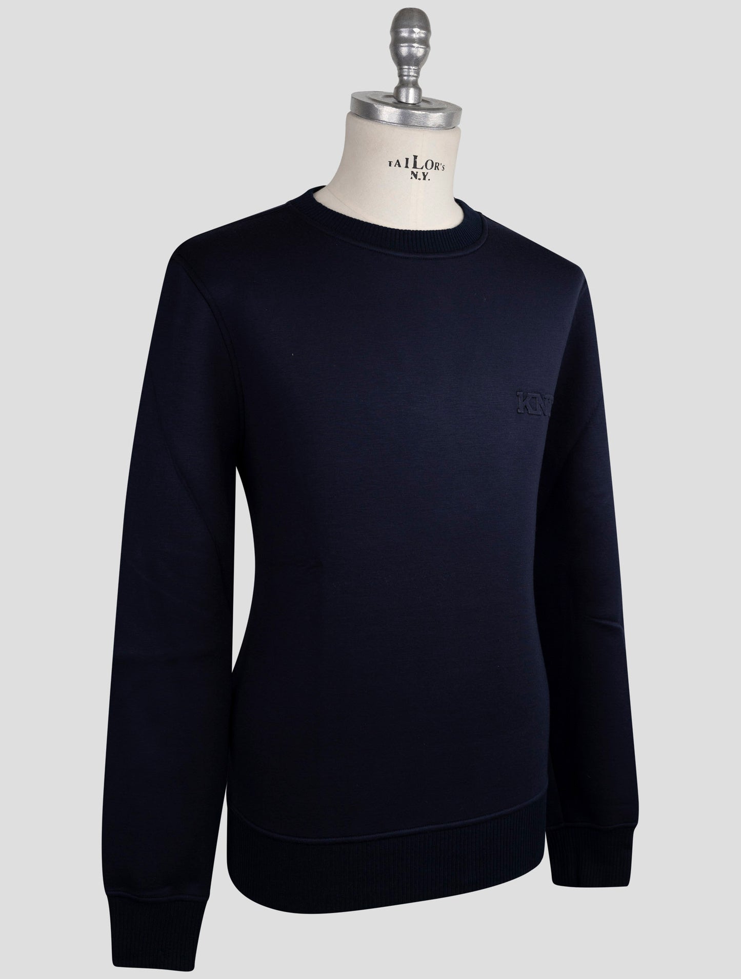 Kiton Knt Blue Viscose Ea Sweater Crewneck