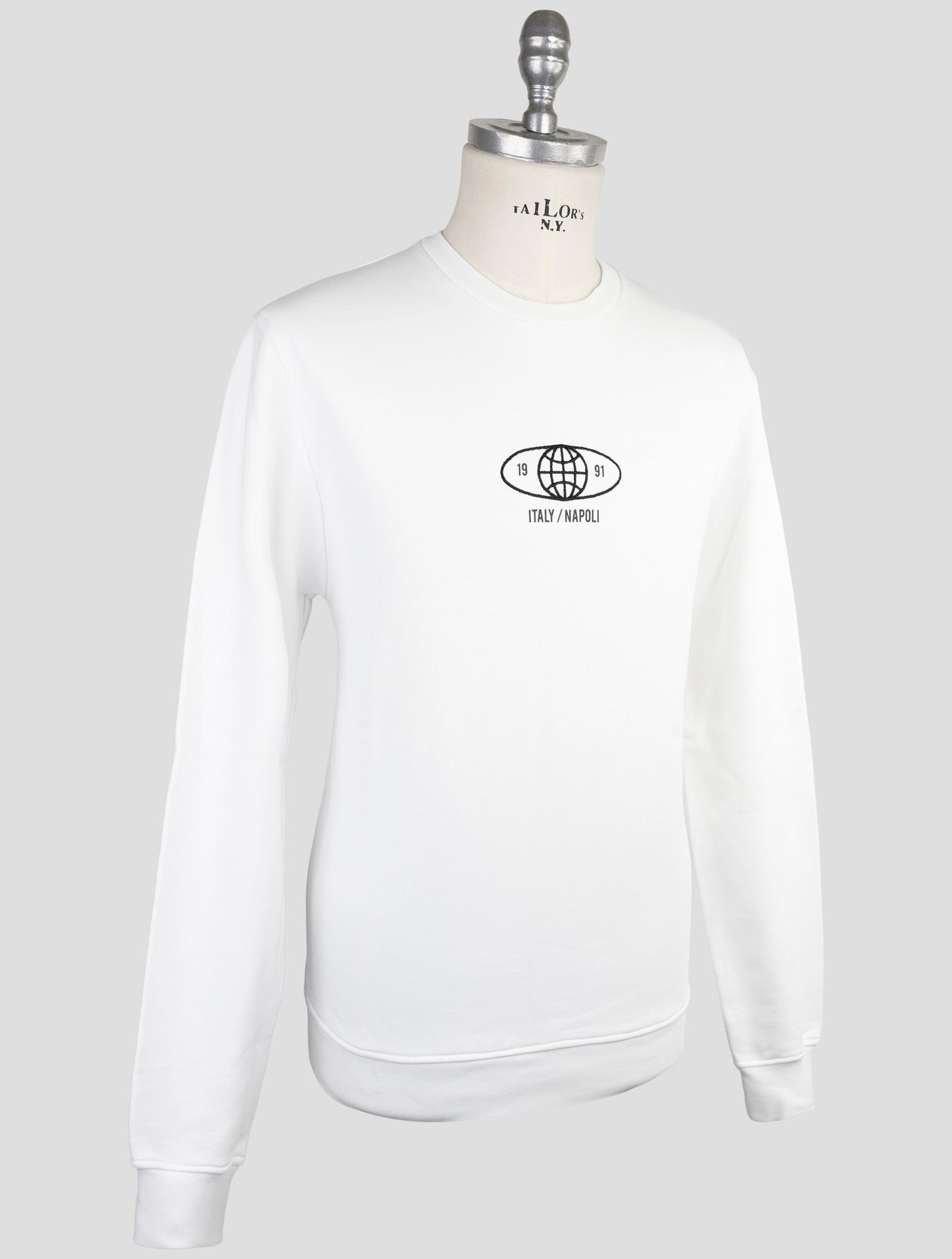 Kiton Knt White Cotton Sweater Crewneck