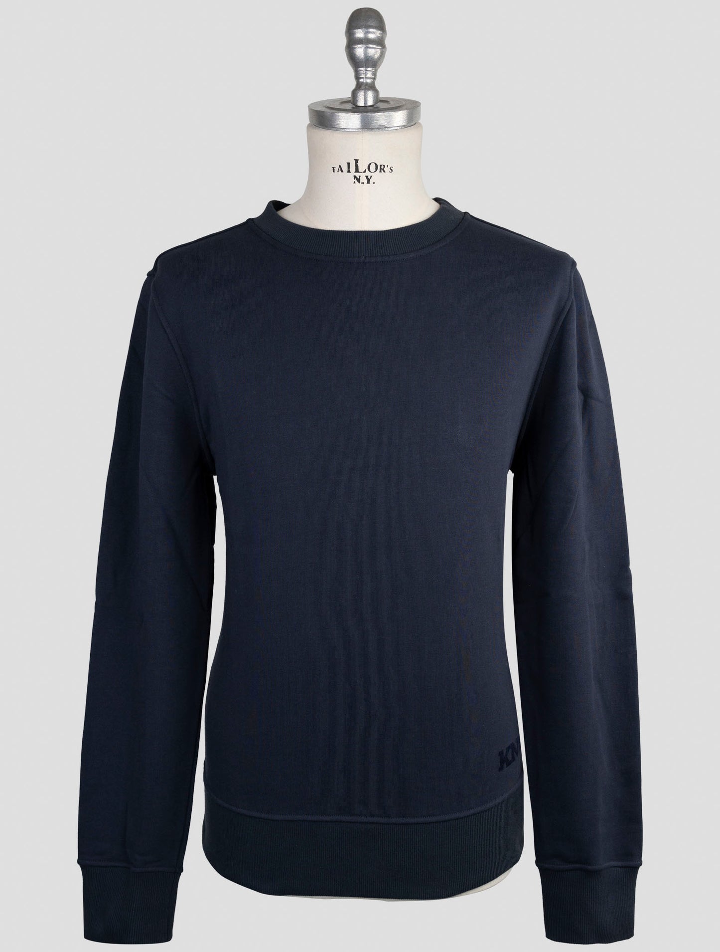 Kiton Knt Blue Cotton Sweater Crewneck