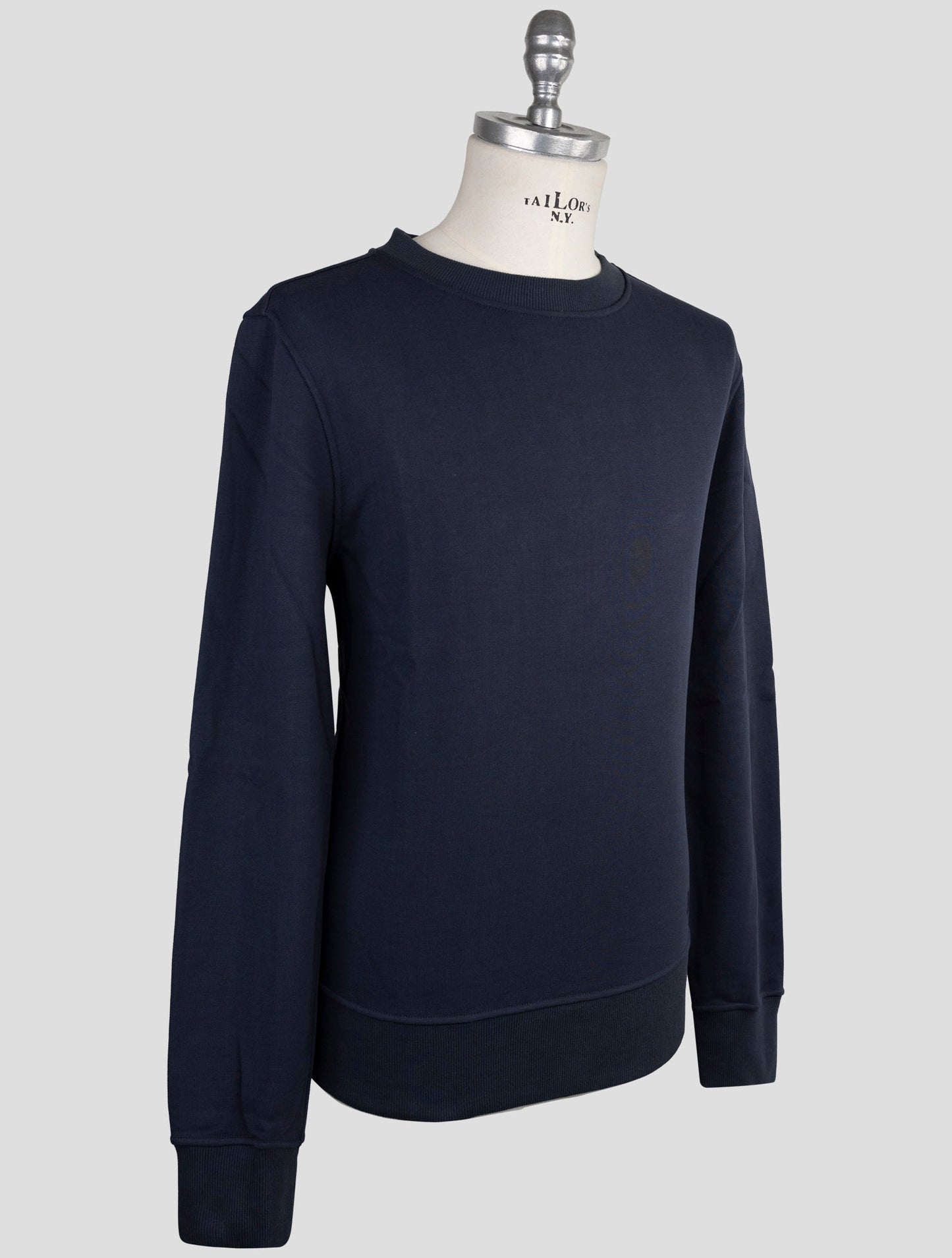 Kiton Knt Blue Cotton Sweater Crewneck
