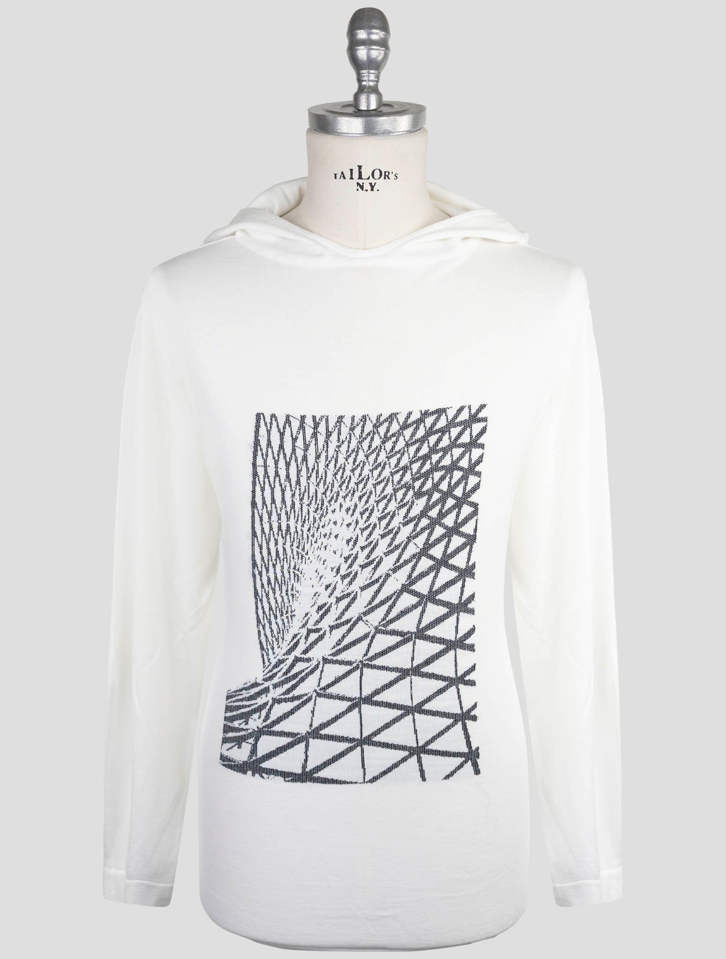 Kiton Knt White Cotton Sweater Hoodie