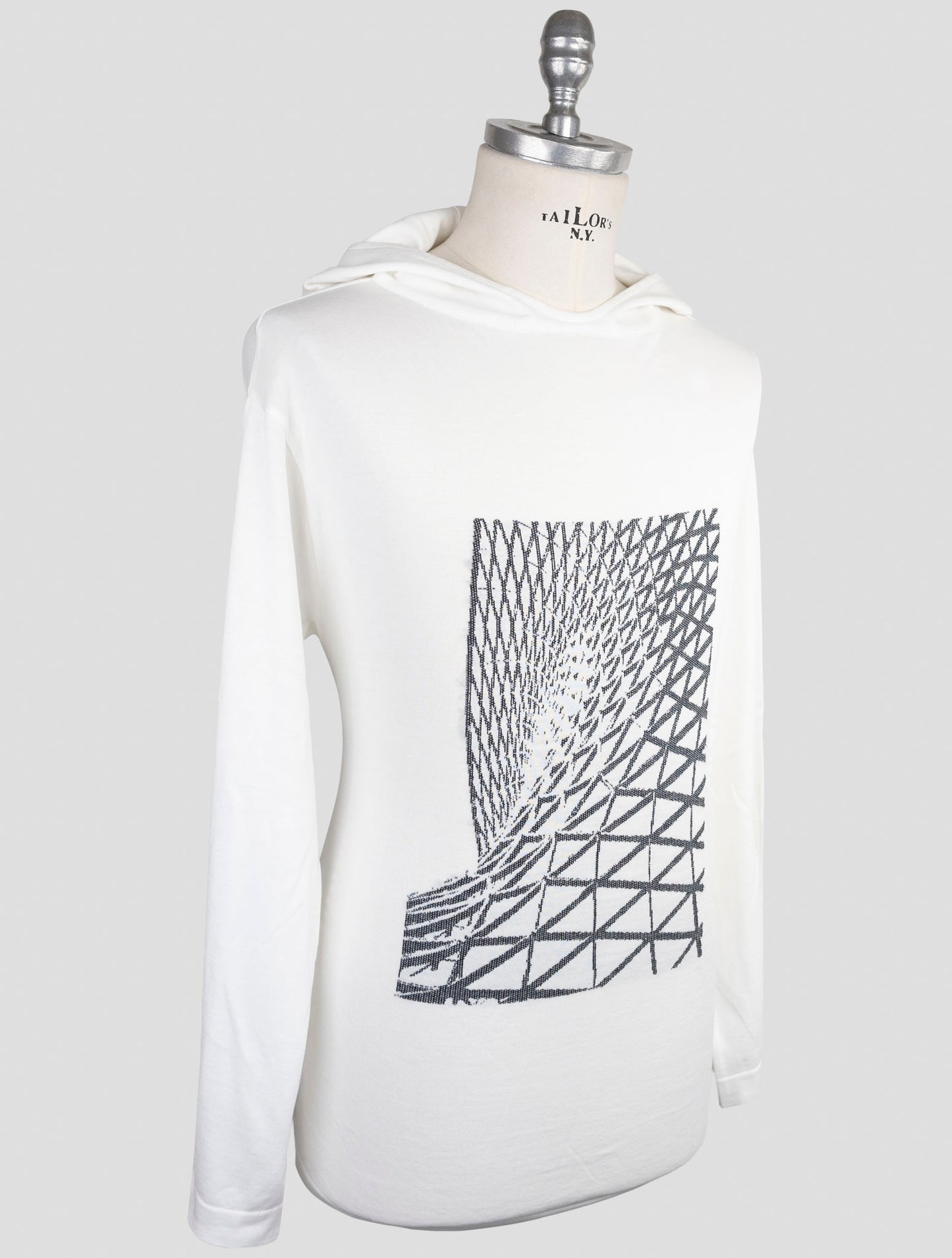 Kiton Knt White Cotton Sweater Hoodie