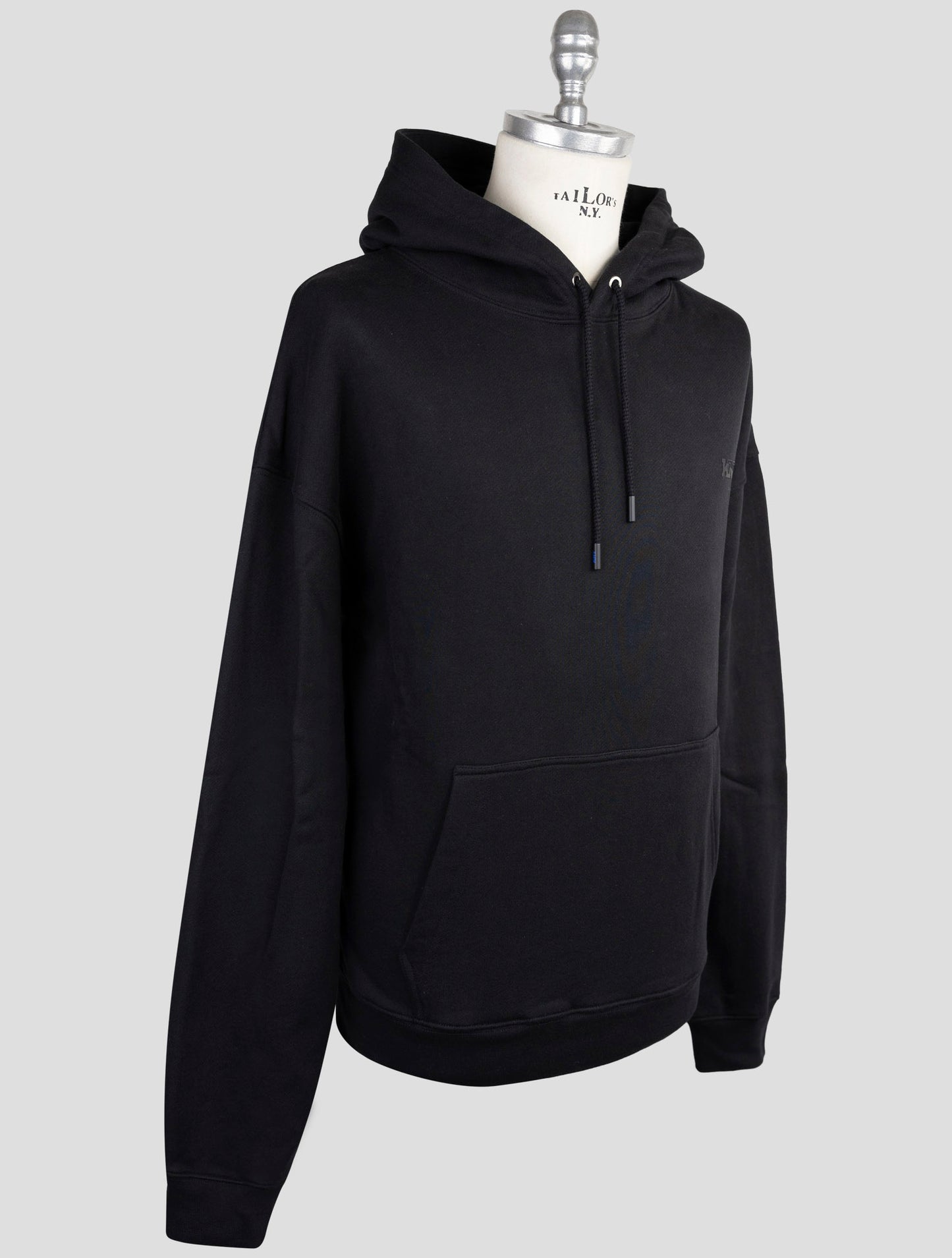 Kiton Knt Black Cotton Sweater Hoodie