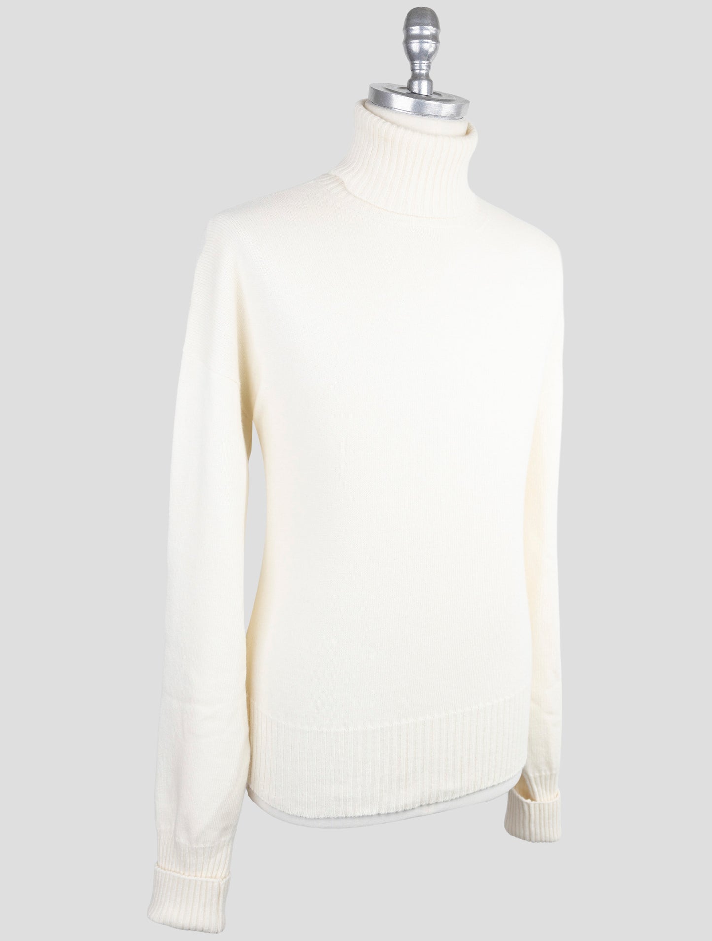 Kiton Knt White Virgin Wool Sweater Turtleneck