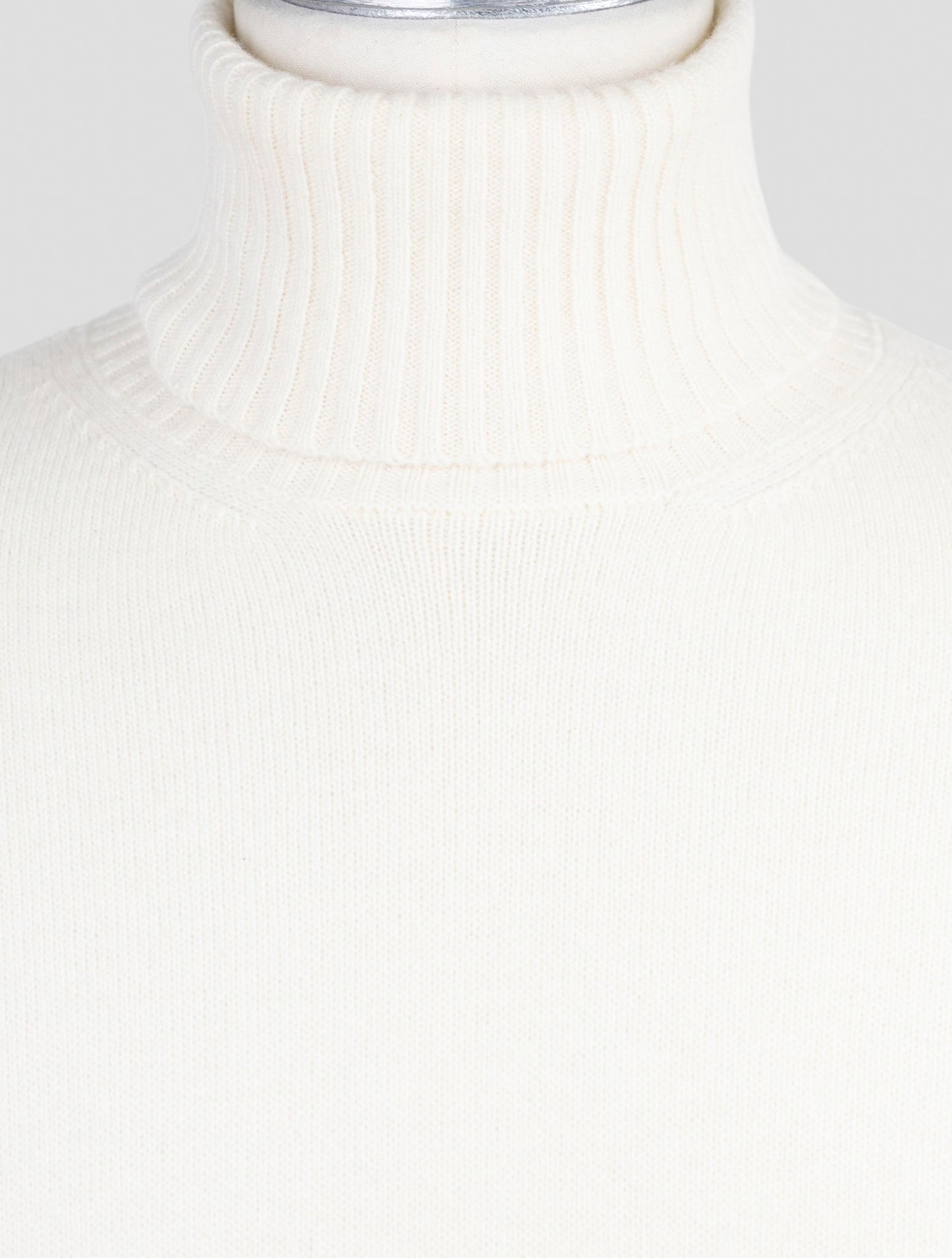 Kiton Knt White Virgin Wool Sweater Turtleneck