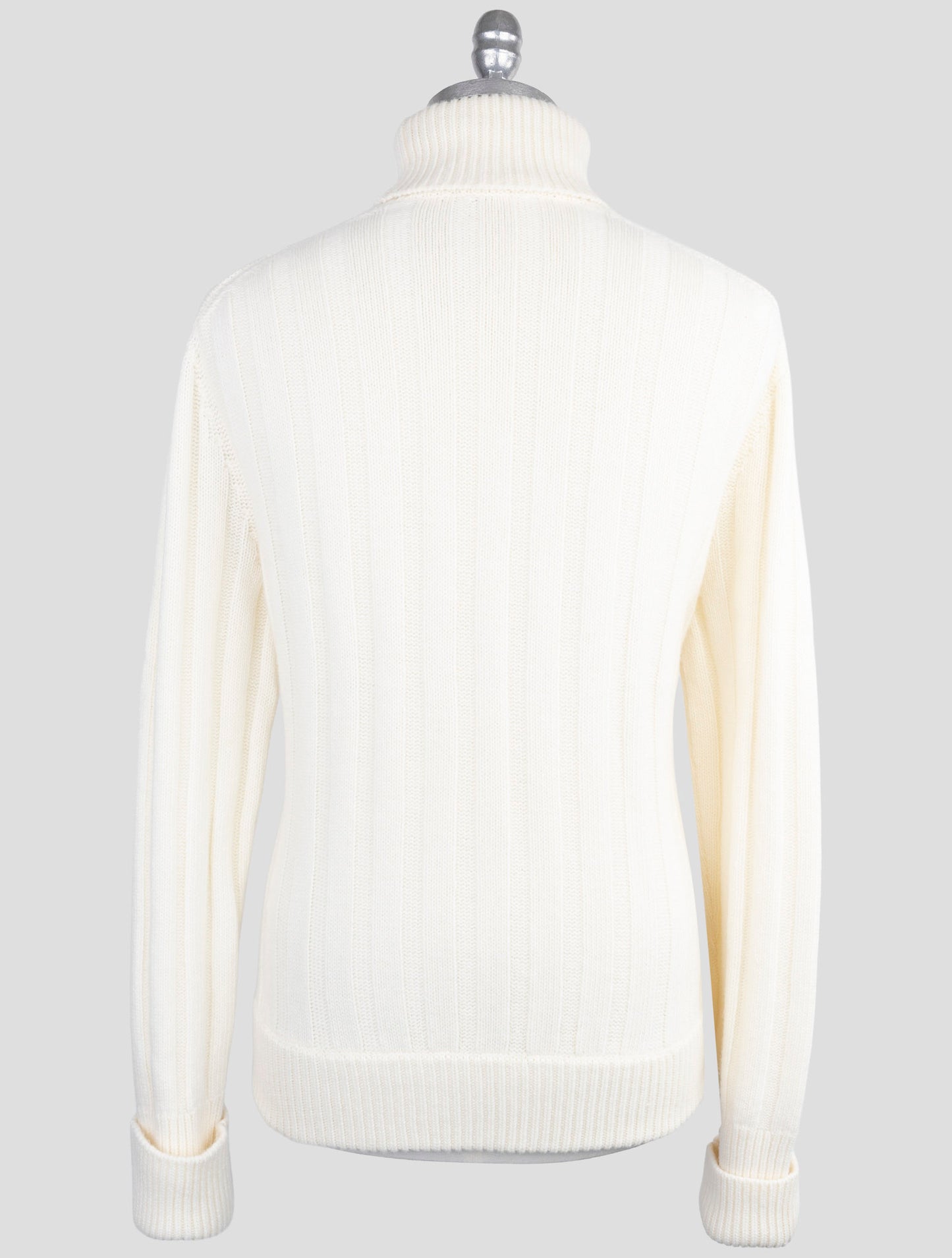 Kiton Knt White Virgin Wool Sweater Turtleneck