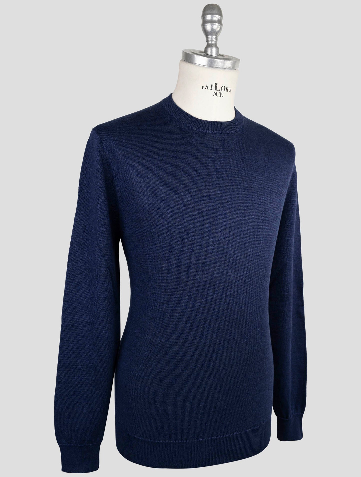 Kiton Knt Blue Linen Cotton Sweater Crewneck