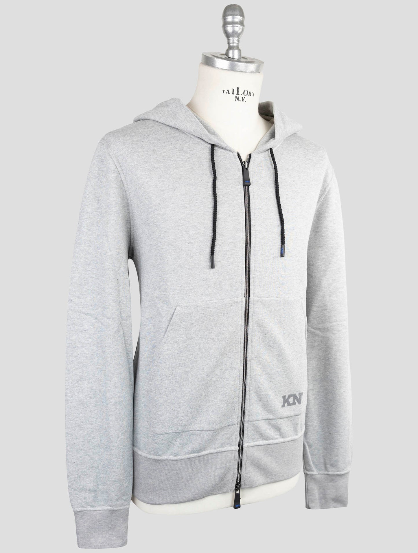 Kiton Knt Gray Cotton Sweater Full Zip