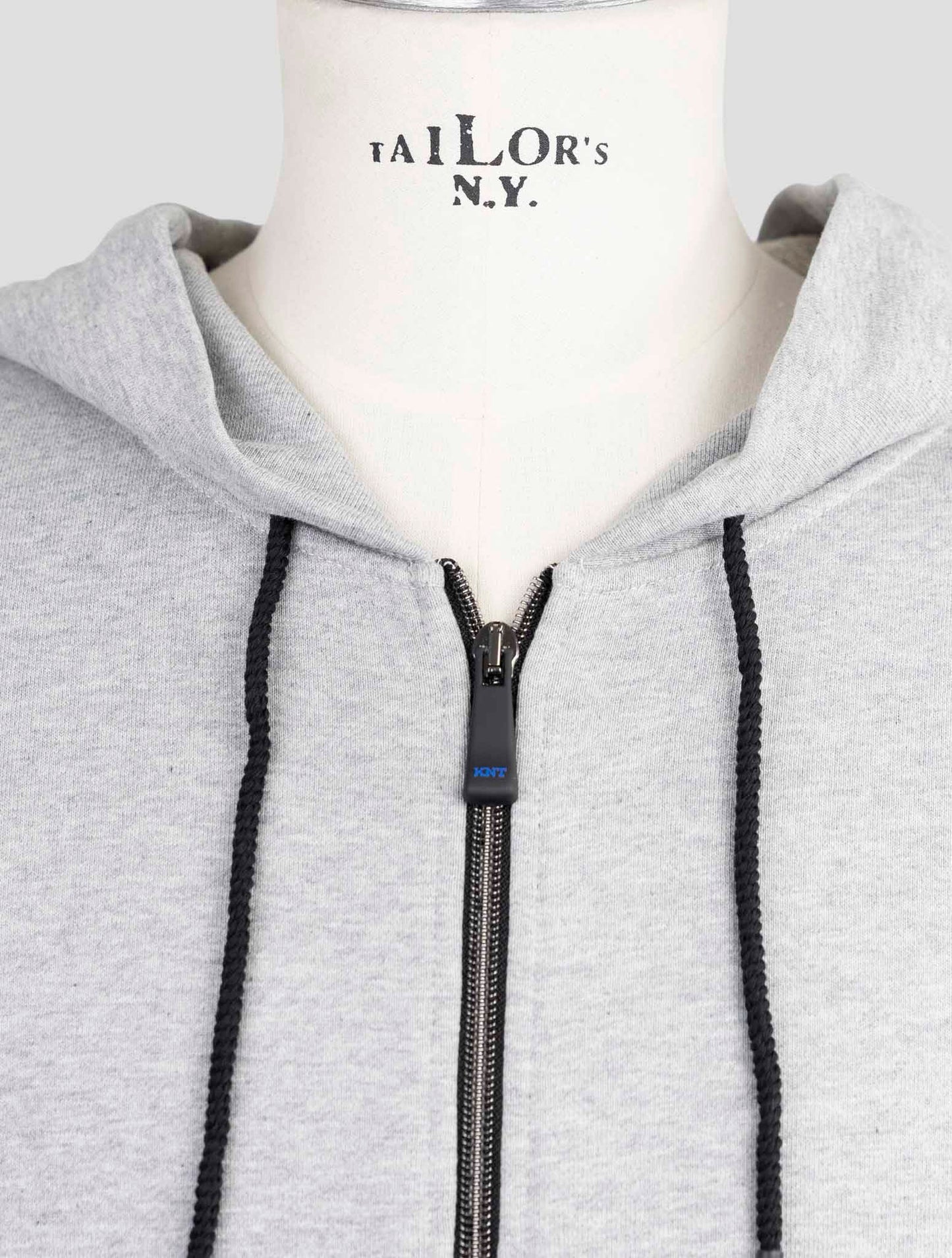 Kiton Knt Gray Cotton Sweater Full Zip