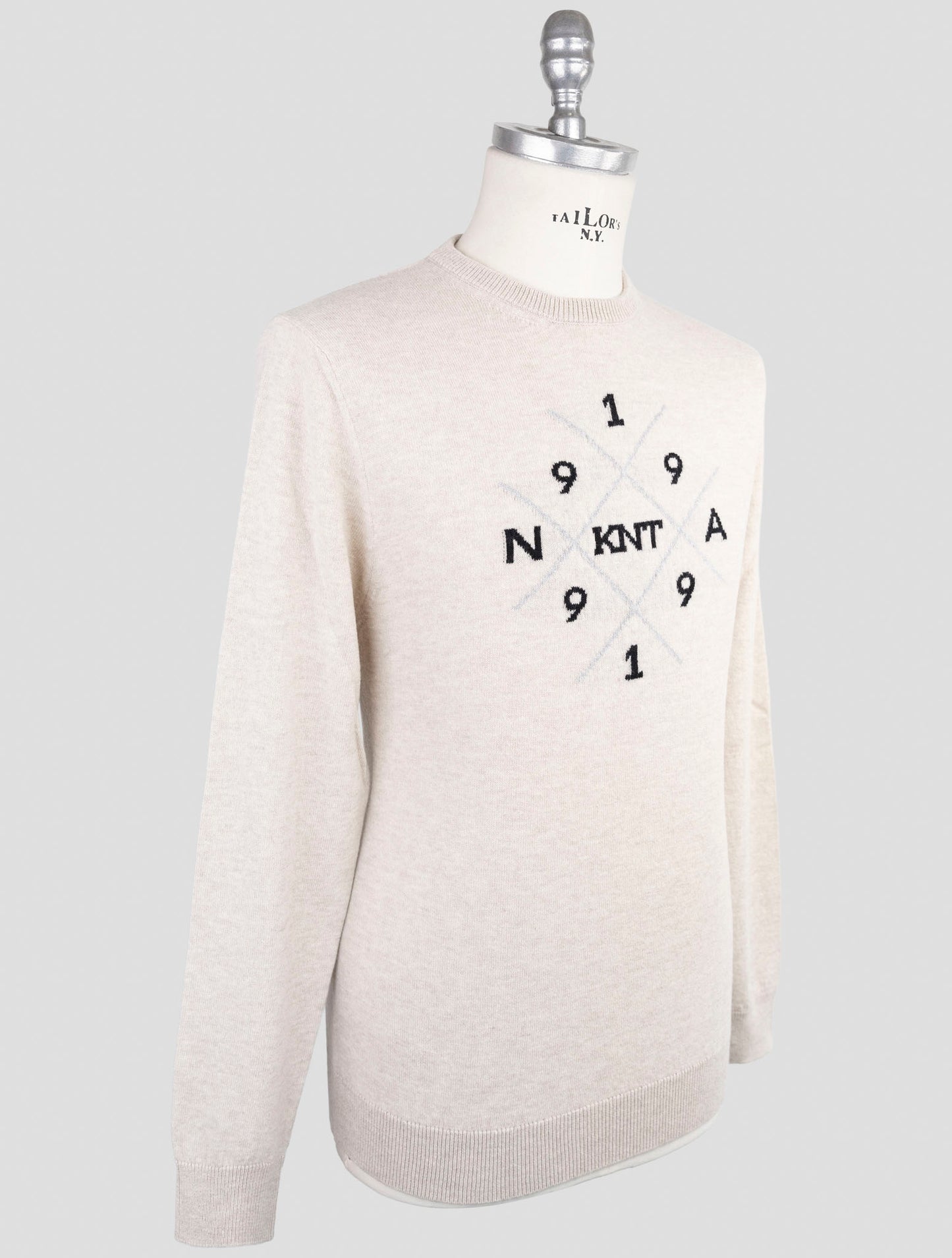 Kiton Knt Beige Virgin Wool Sweater Crewneck