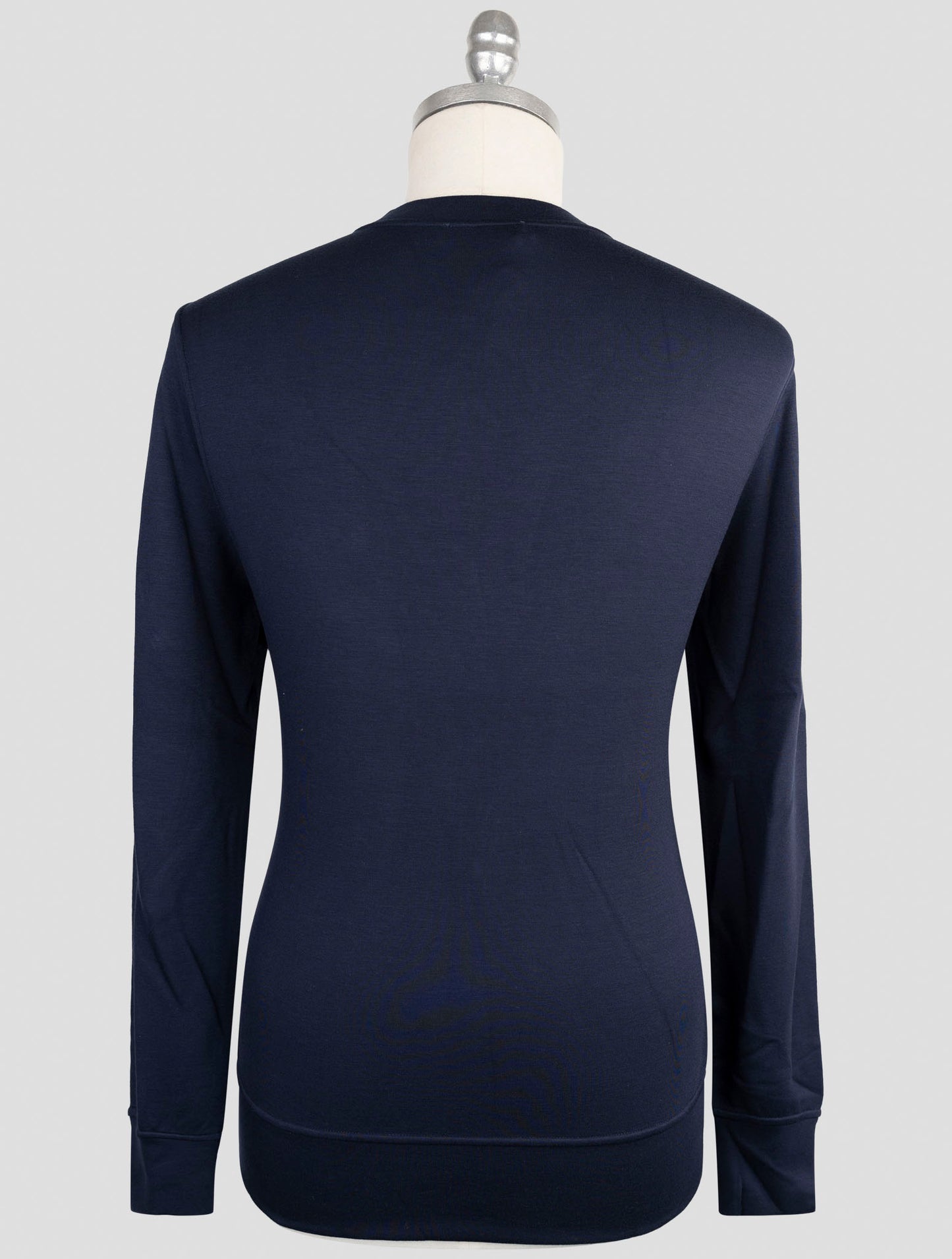 Kiton Knt Blue Viscose Ea Sweater Crewneck