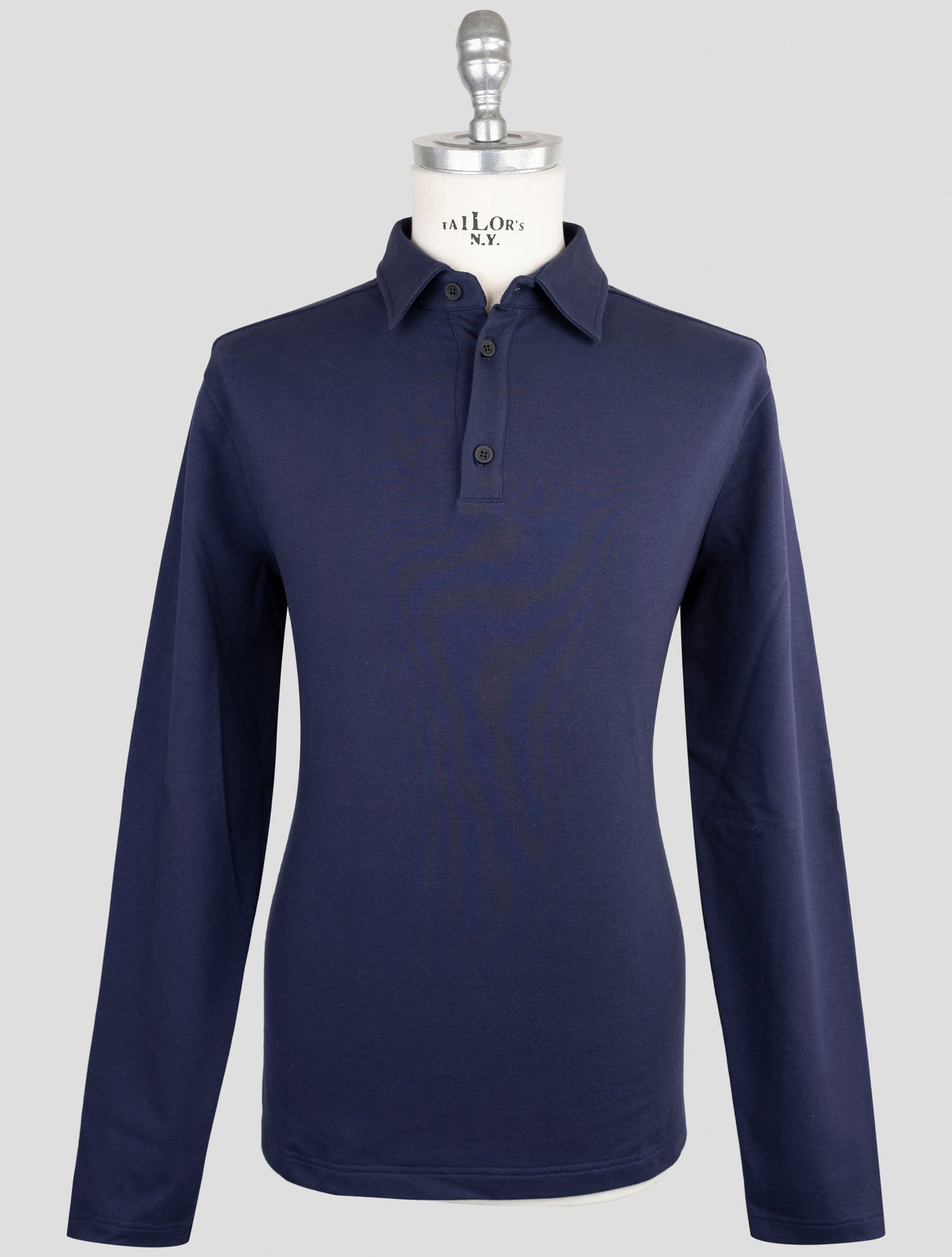 Kiton Knt Blue Cotton Ea Sweater Polo
