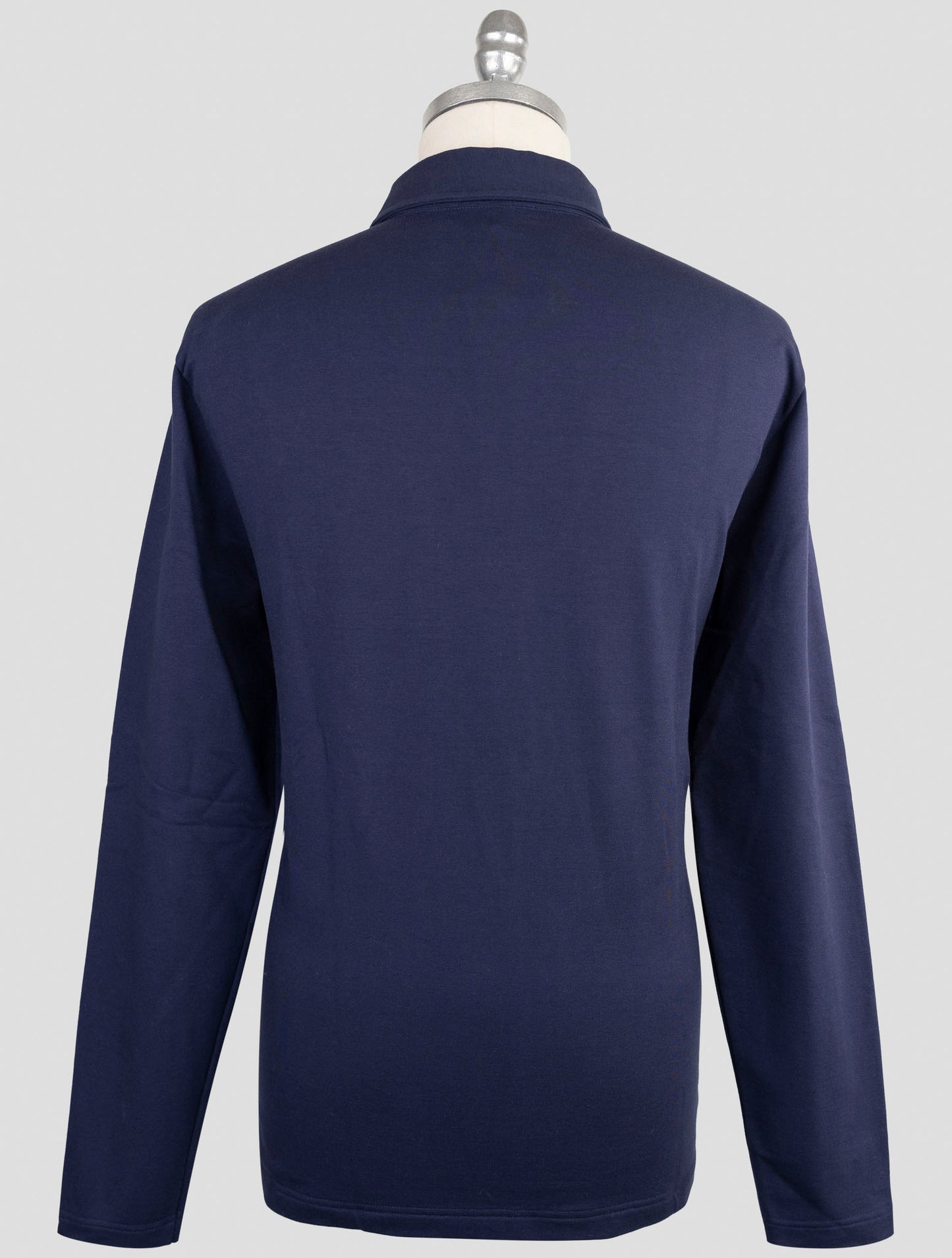 Kiton Knt Blue Cotton Ea Sweater Polo