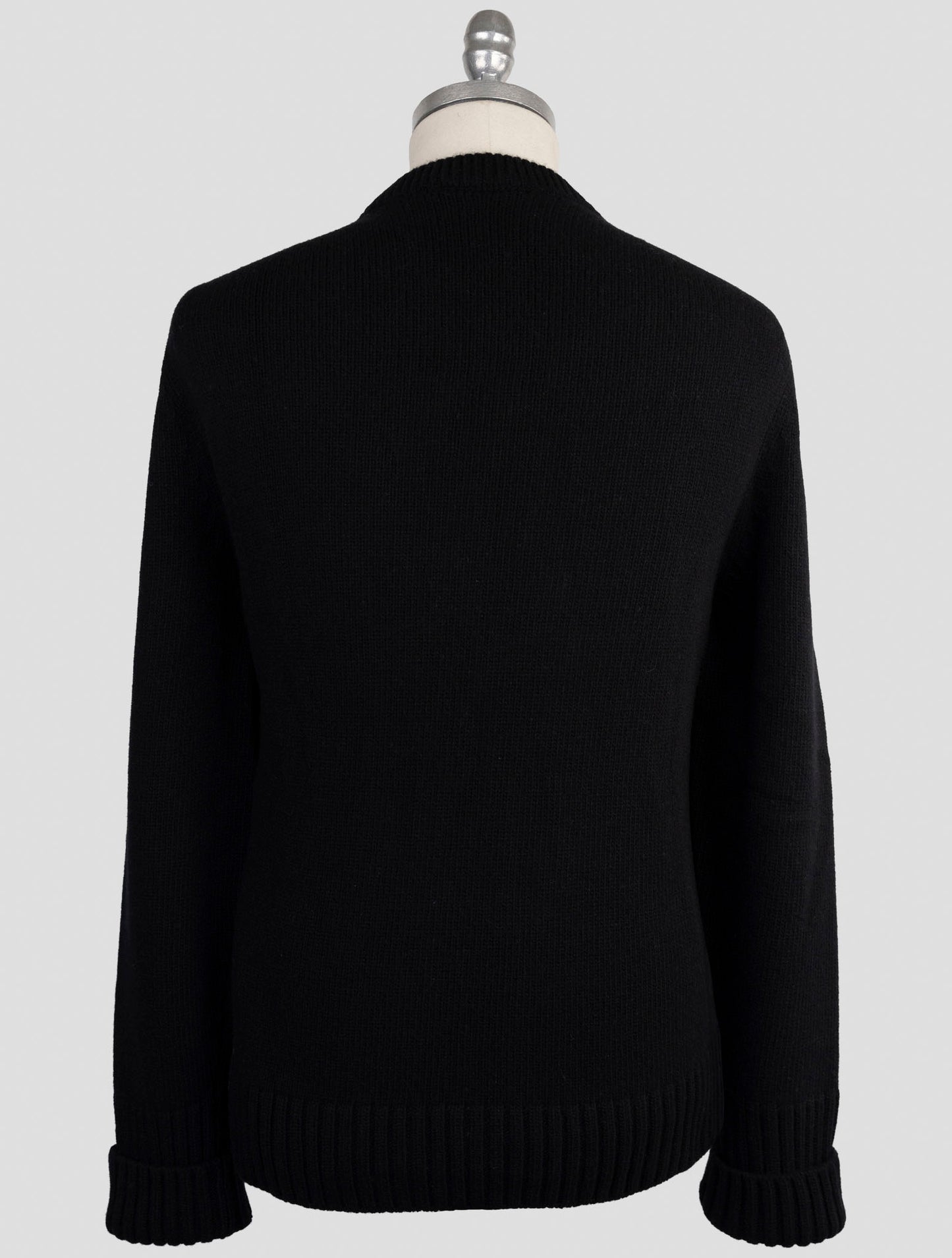 Kiton Knt Black Virgin Wool Sweater Cardigan