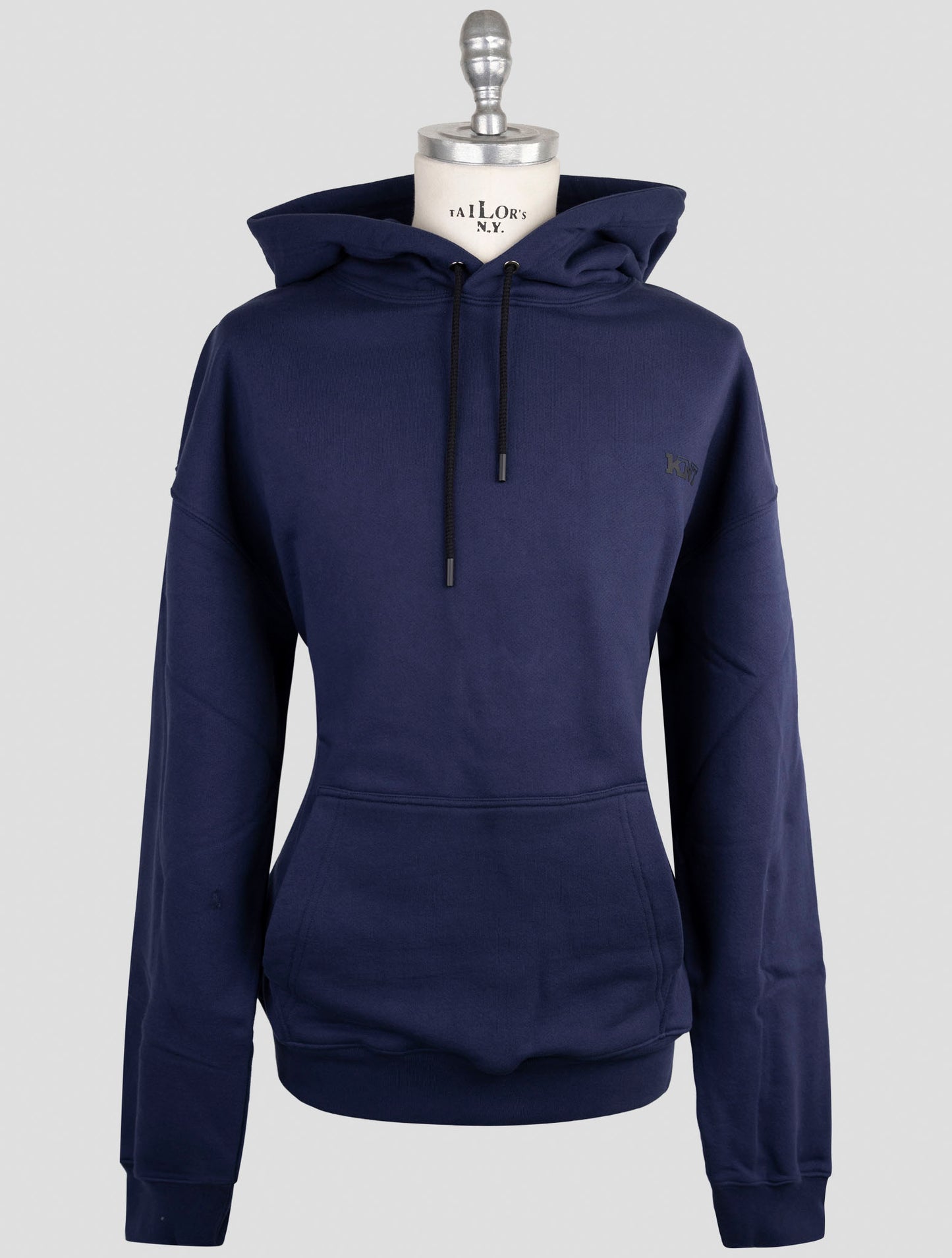 Kiton Knt Blue Cotton Sweater Hoodie