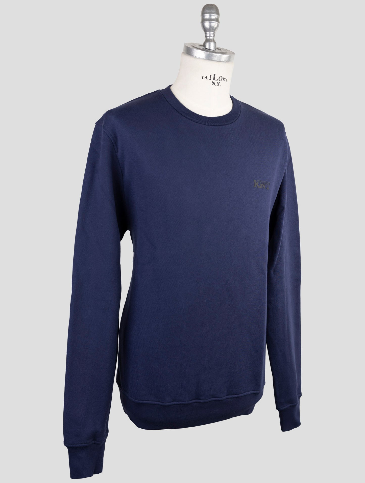 Kiton Knt Blue Cotton Sweater Crewneck