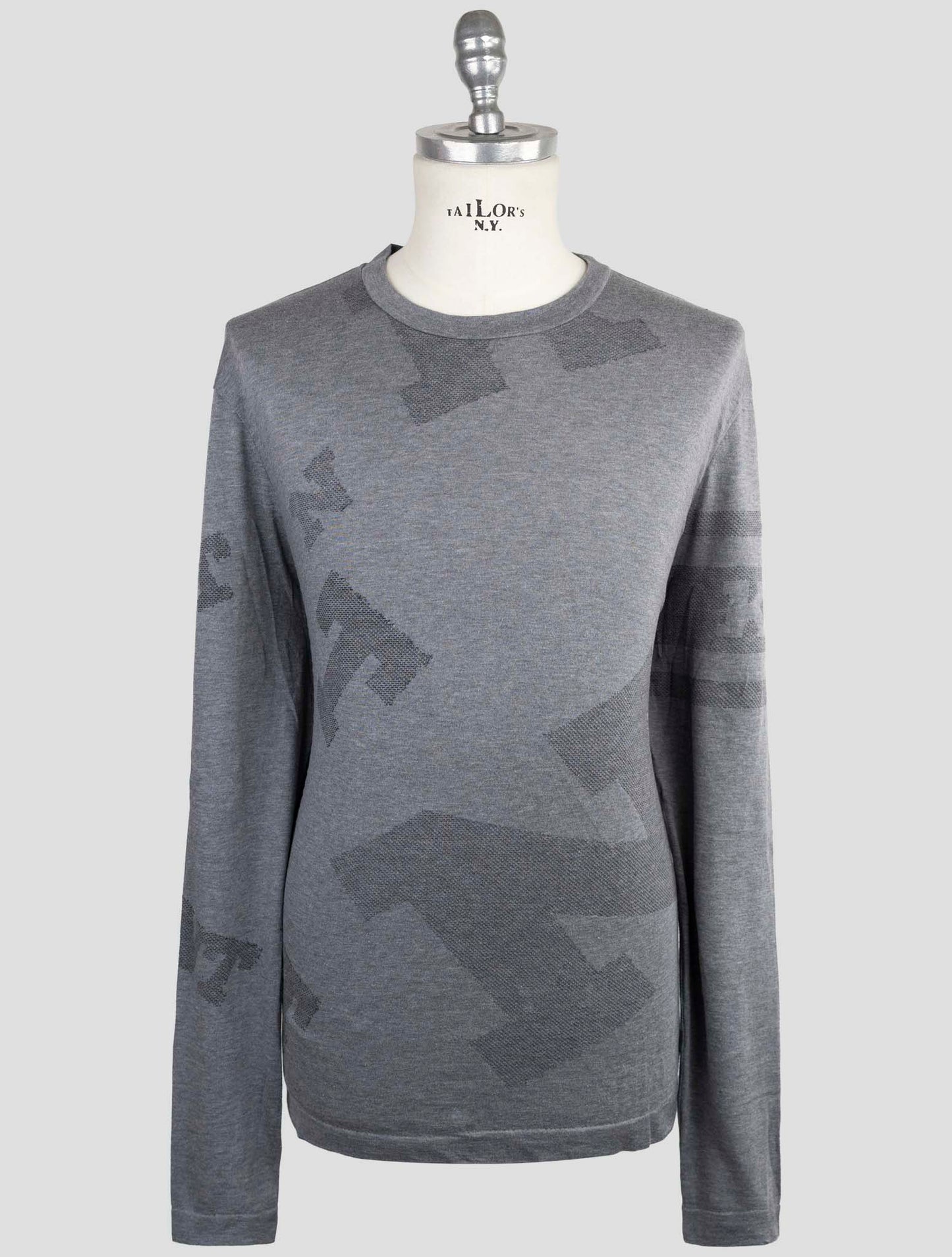 Kiton Knt Gray Cotton Sweater Crewneck