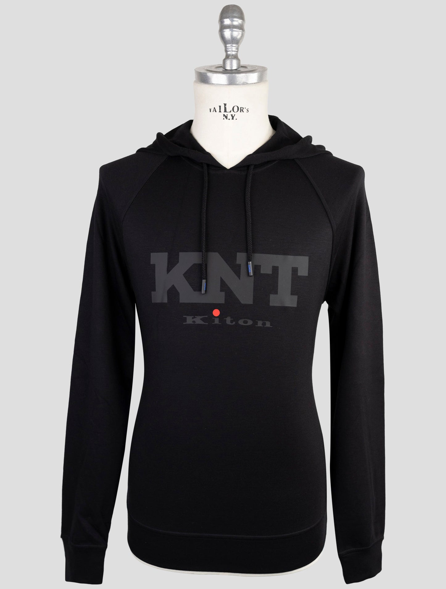 Kiton Knt Black Viscose Ea Sweater Hoodie