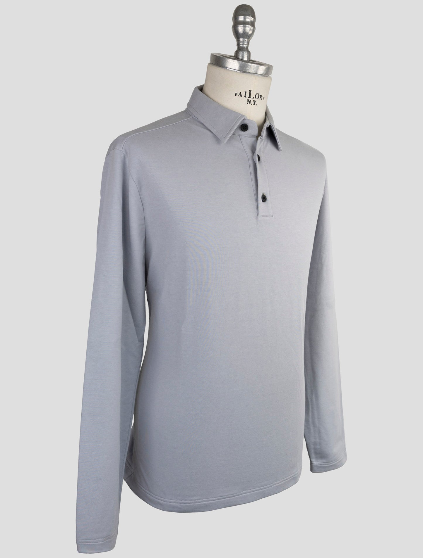 Kiton Knt Gray Cotton Ea Sweater Polo