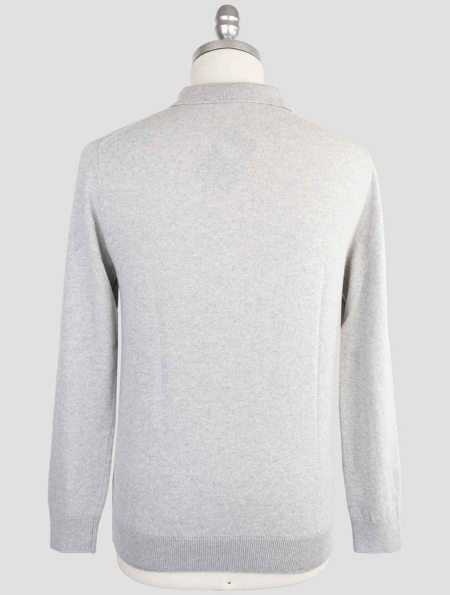 Kiton Knt Gray Virgin Wool Sweater Polo