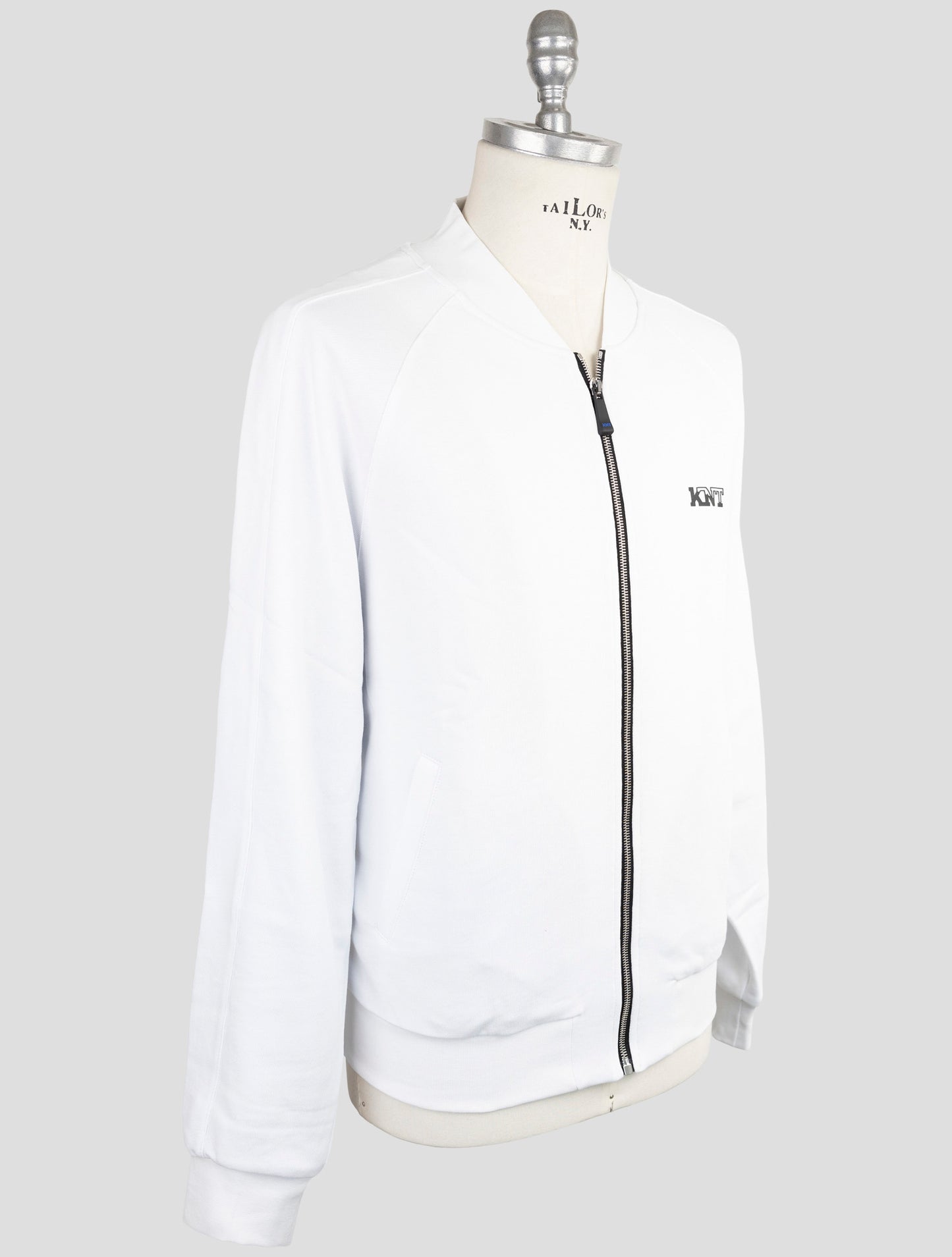 Kiton Knt White Cotton Sweater Full Zip