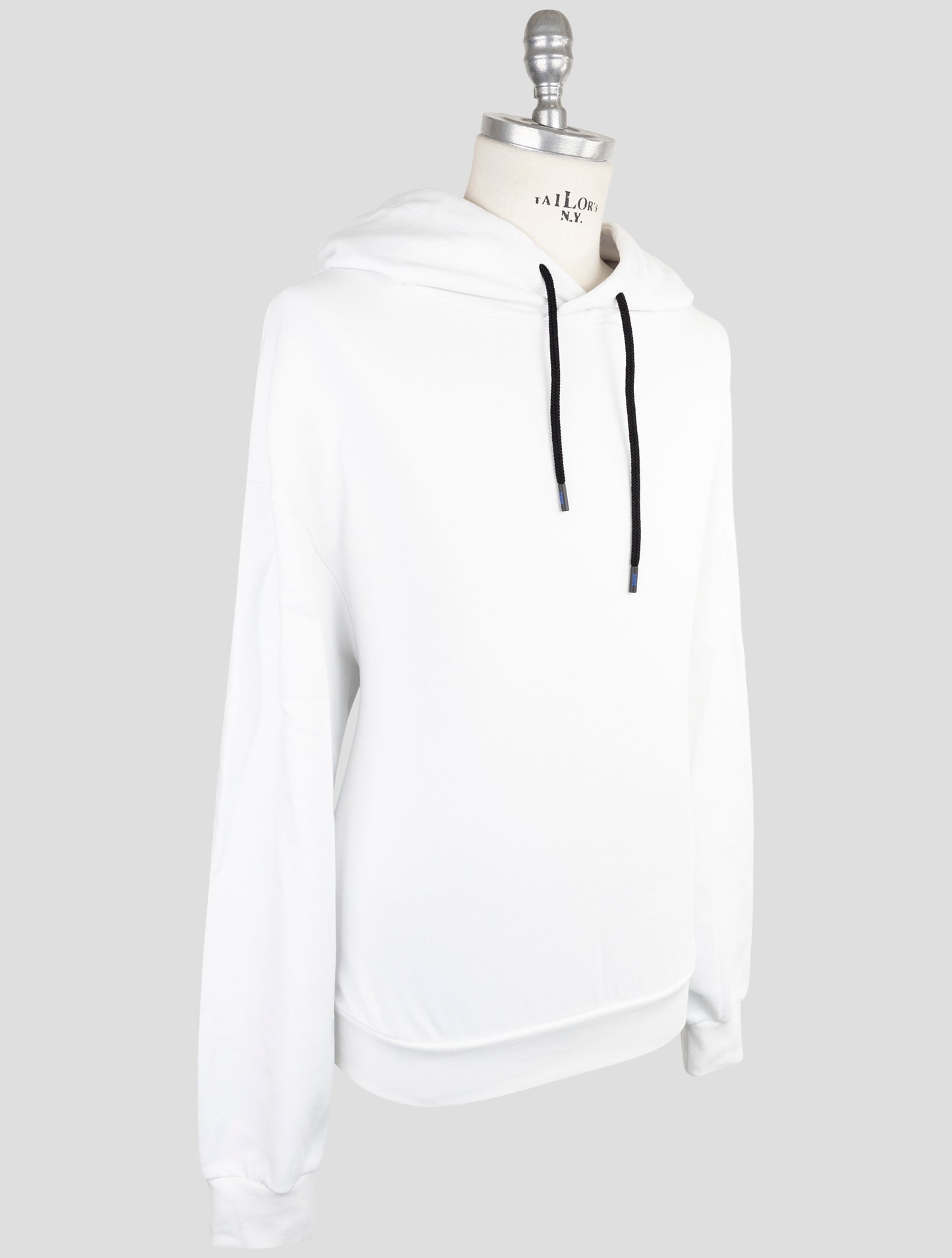 Kiton Knt White Cotton Sweater Hoodie