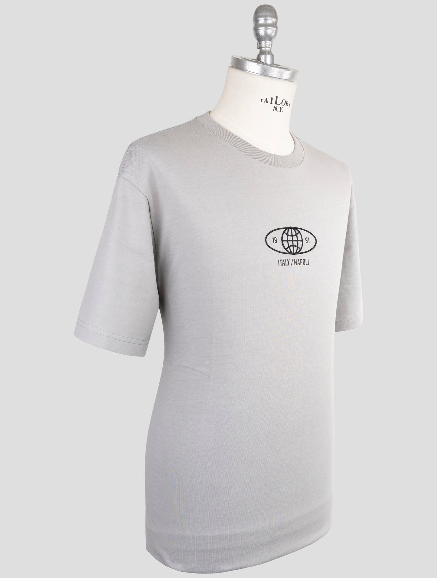 Kiton Knt Gray Cotton T-Shirt