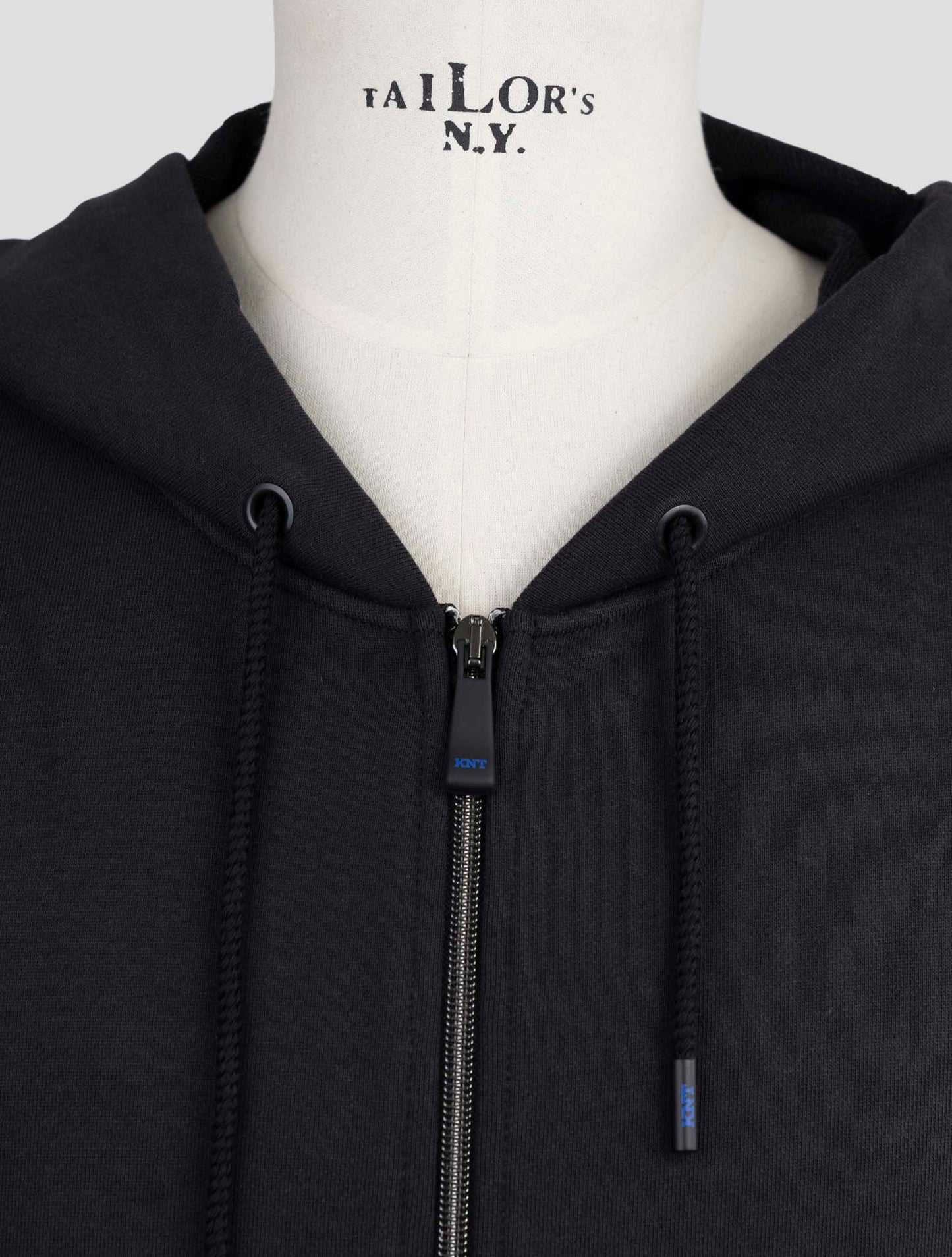 Kiton Knt Blue Cotton Sweater Full Zip