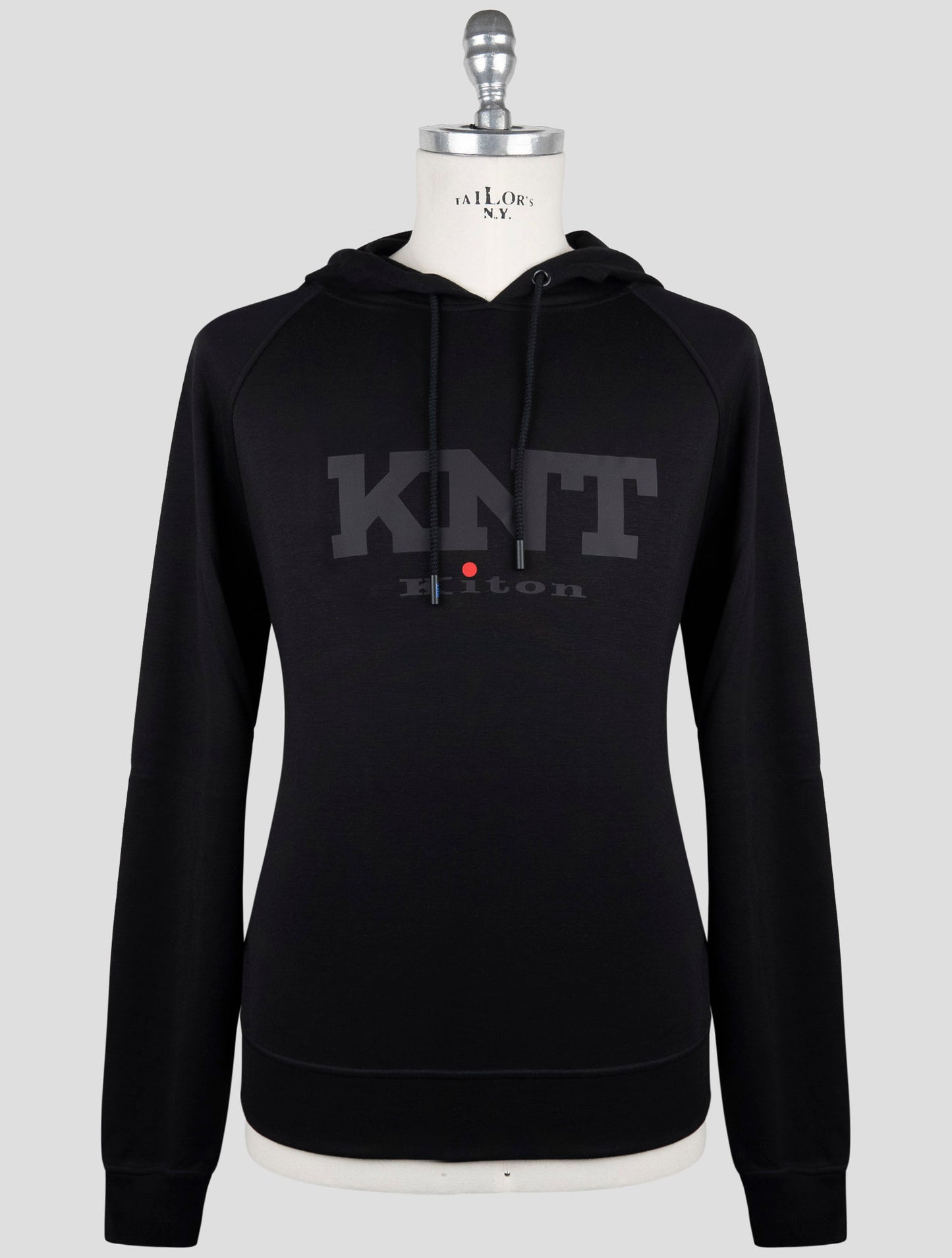 Kiton Knt Black Viscose Ea Sweater Hoodie