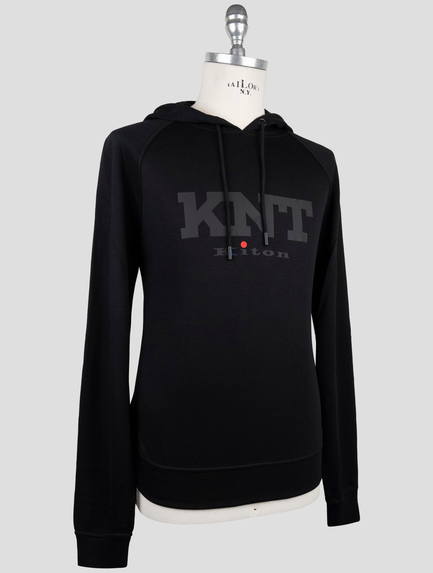Kiton Knt Black Viscose Ea Sweater Hoodie