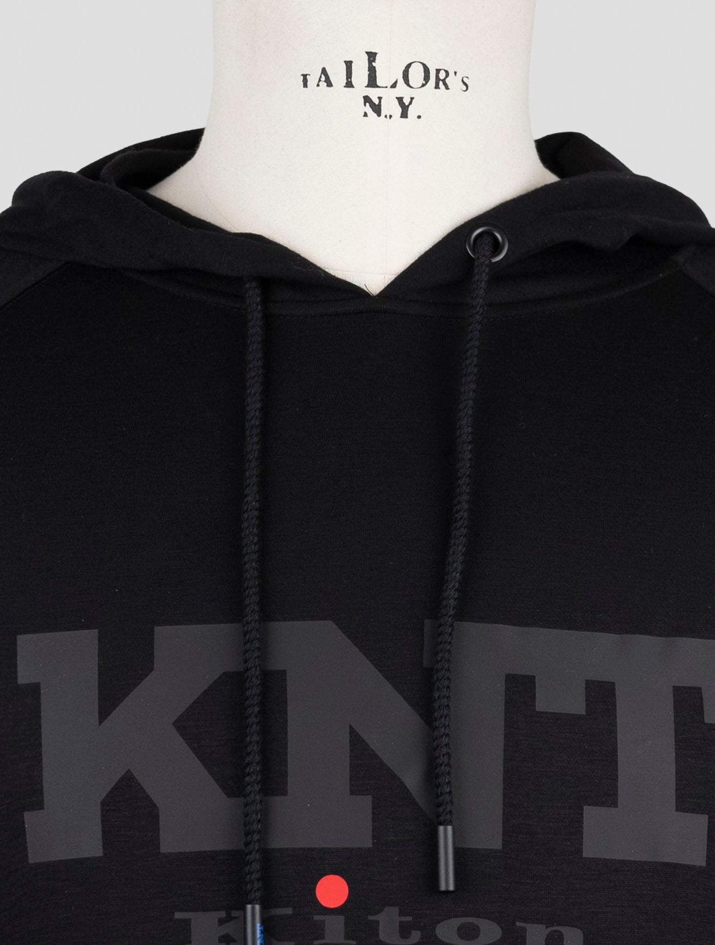 Kiton Knt Black Viscose Ea Sweater Hoodie