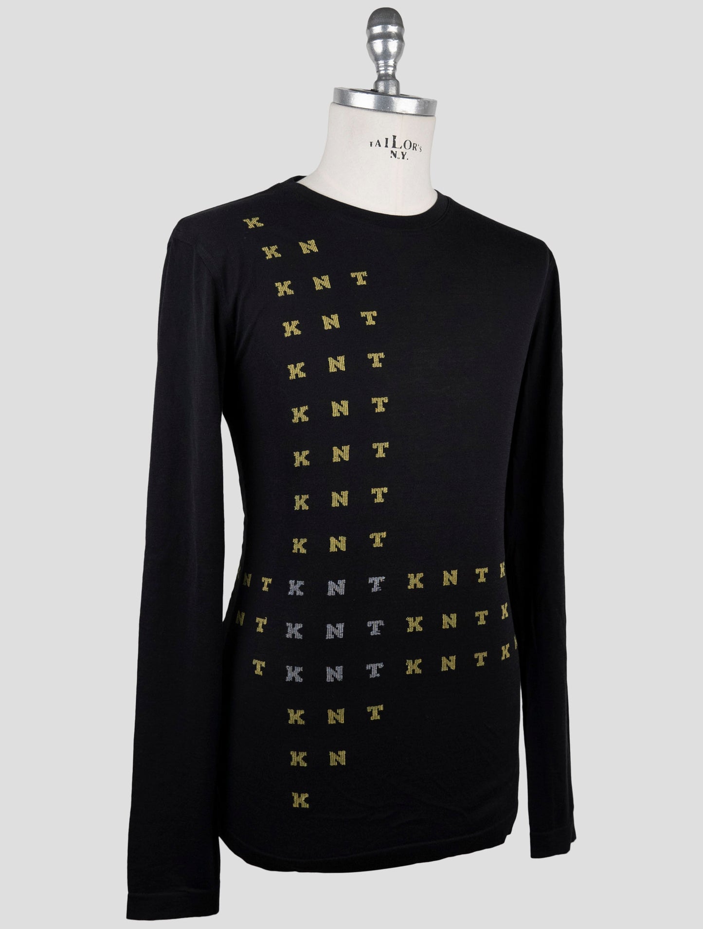 Kiton Knt Black Cotton Sweater Crewneck