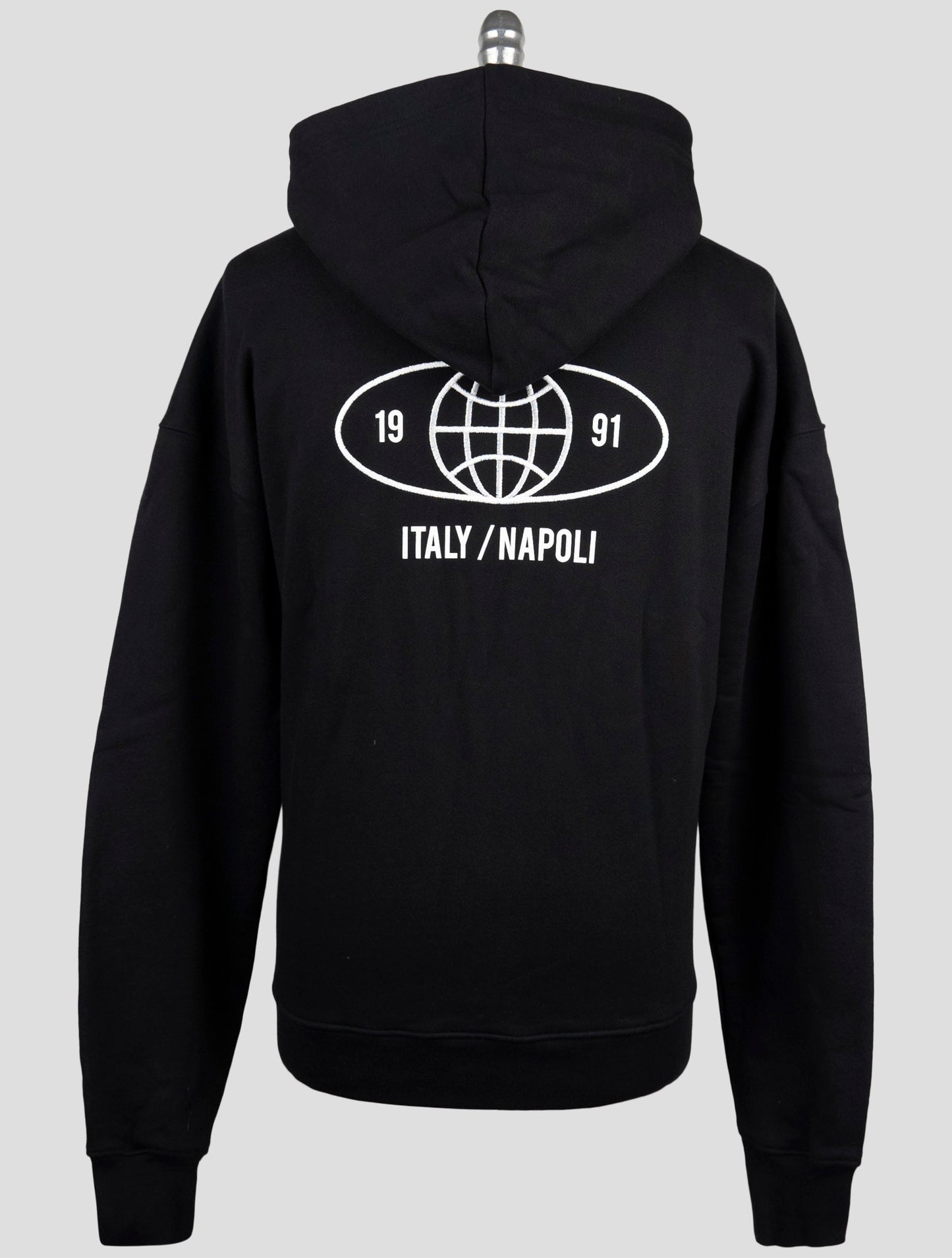 Kiton Knt Black Cotton Sweater Hoodie